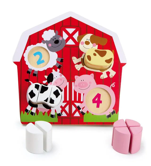 smallfoot animali fattoria puzzle legno bambini