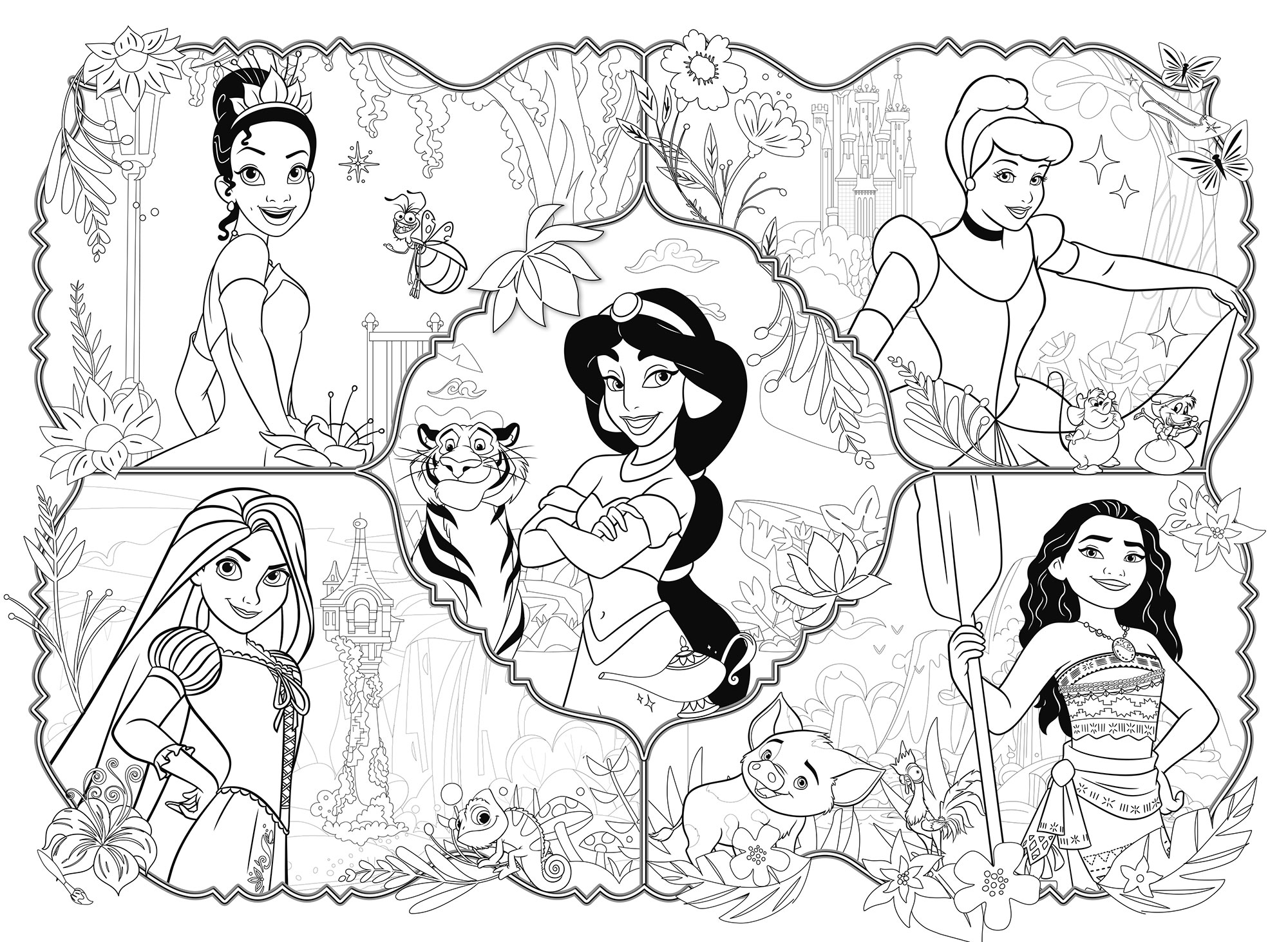 Lisciani Disney Eco Mini 24 Princess puzzle da colorare 24 pezzi