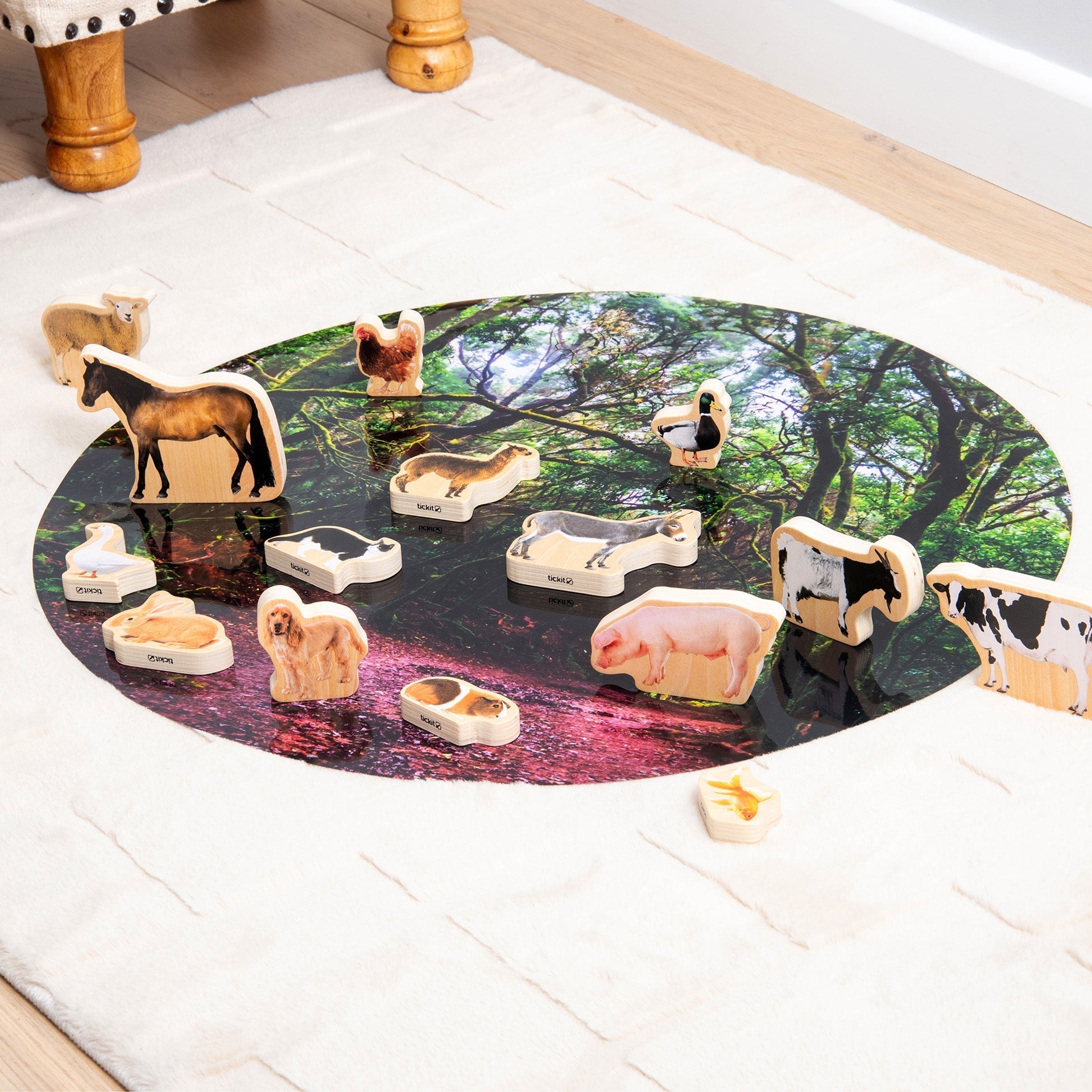 Tickit Wooden Domestic blocchi animali 15 pezzi