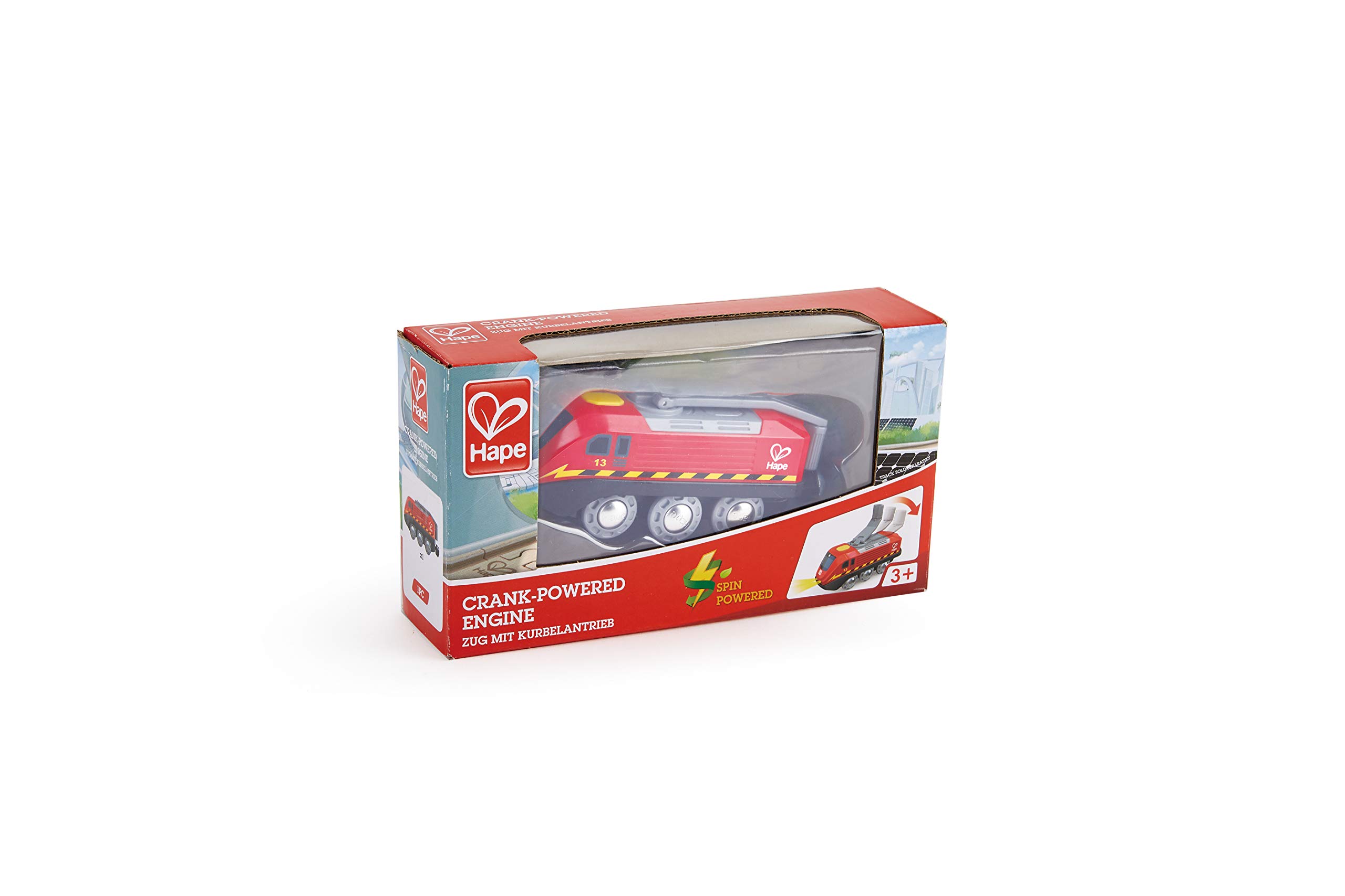 Hape treno a dinamo rosso giocattolo in legno