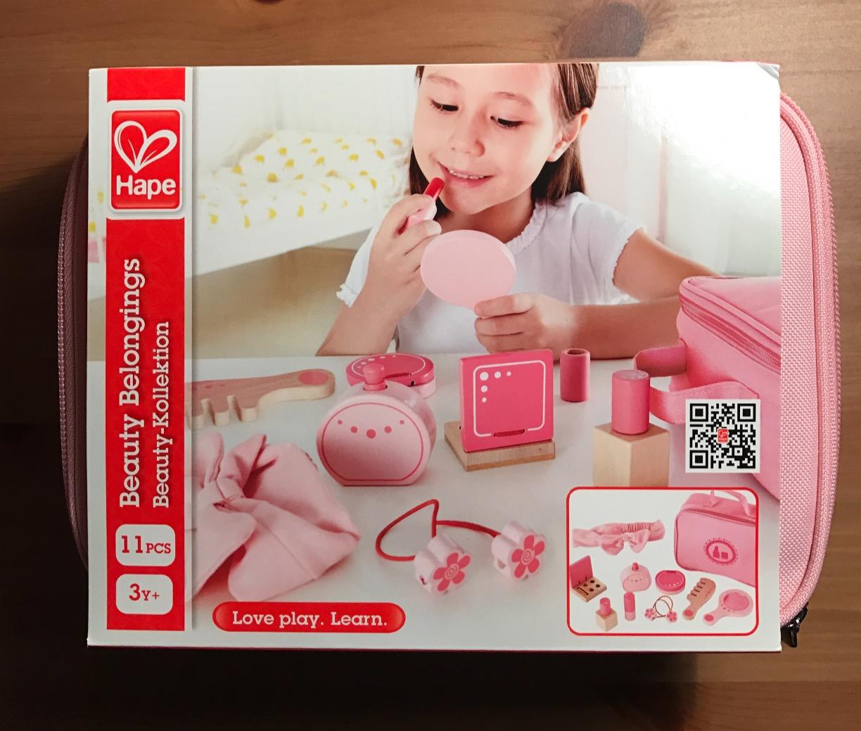 Hape Set di Bellezza trucchi giocattolo legno 11 pezzi rosa
