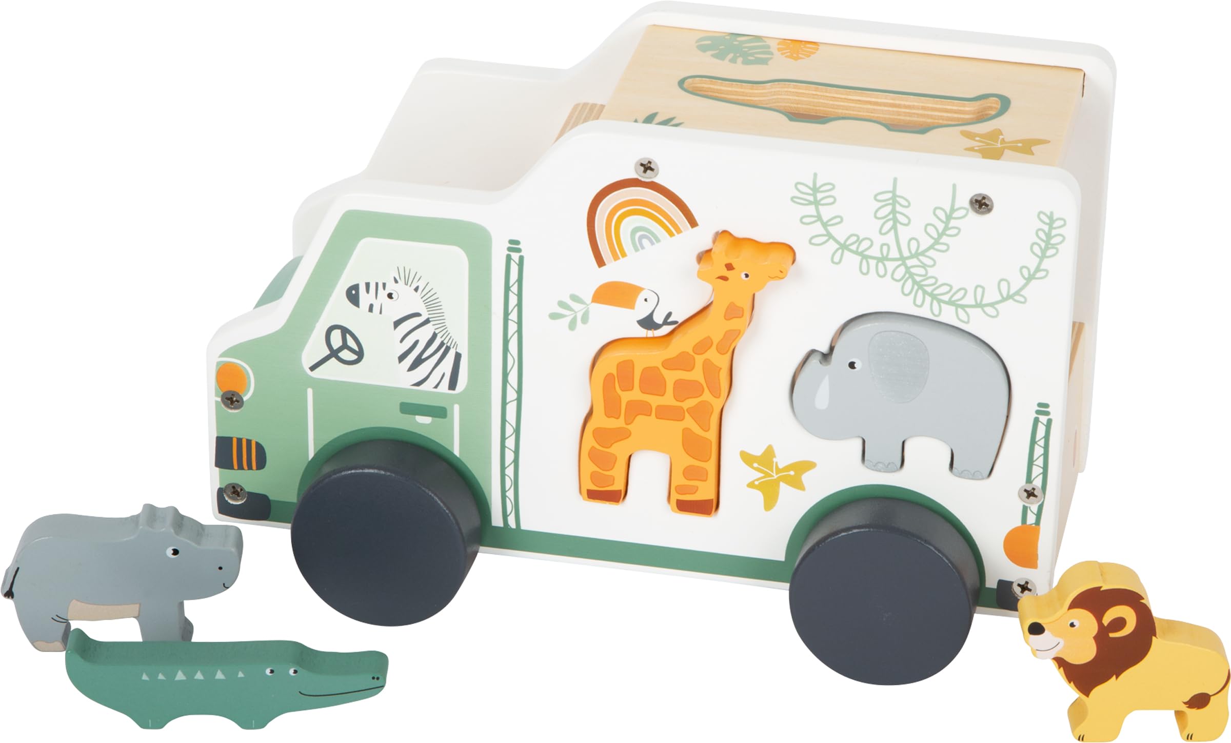 smallfoot 11704 Animali Safari Gioco Impilabili Legno 7 Pezzi