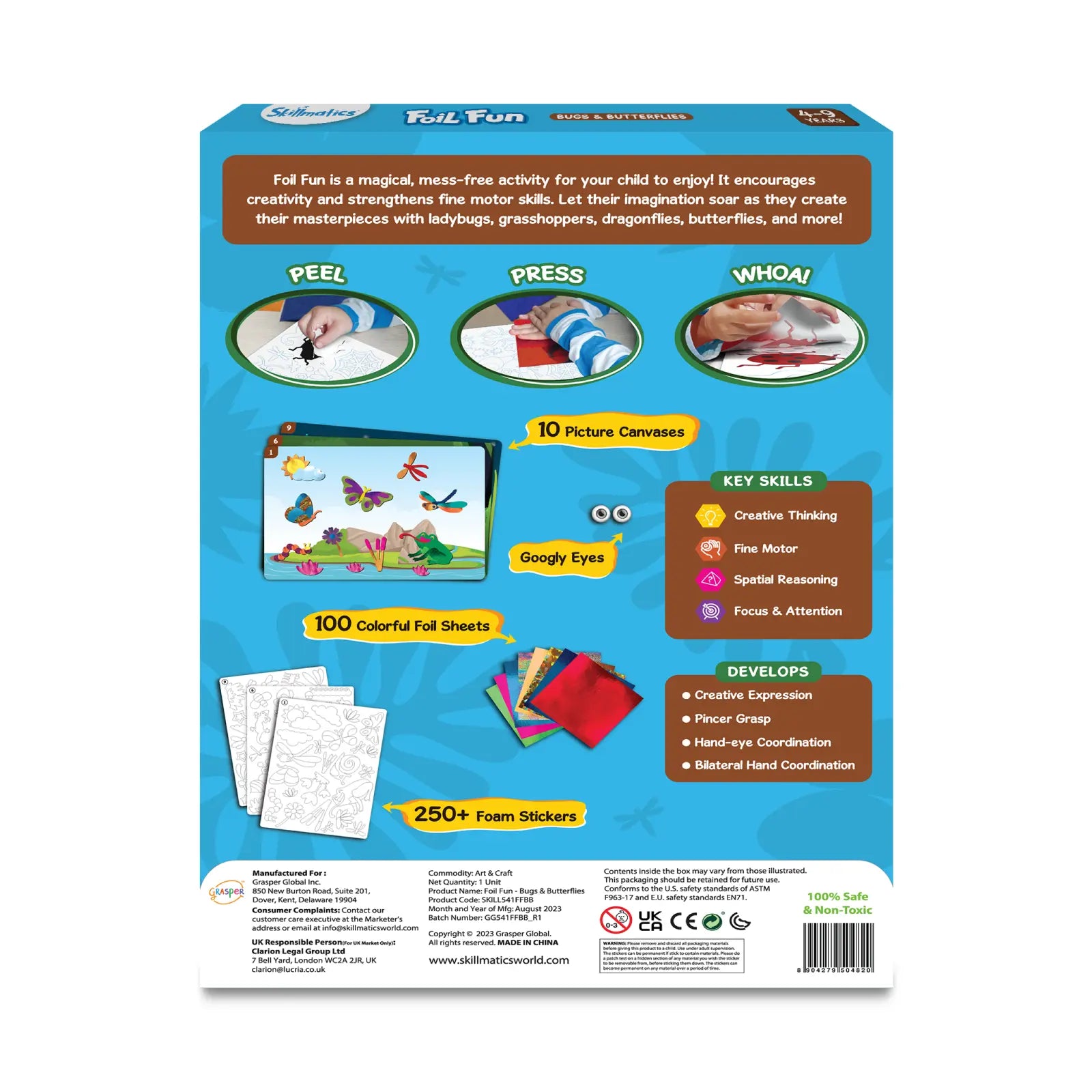 Skillmatics Foil Fun Bugs & Butterflies kit foil 4-9 anni