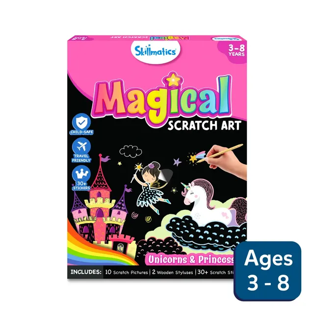 Skillmatics Magical Unicorns Princesses gratta disegna 3+