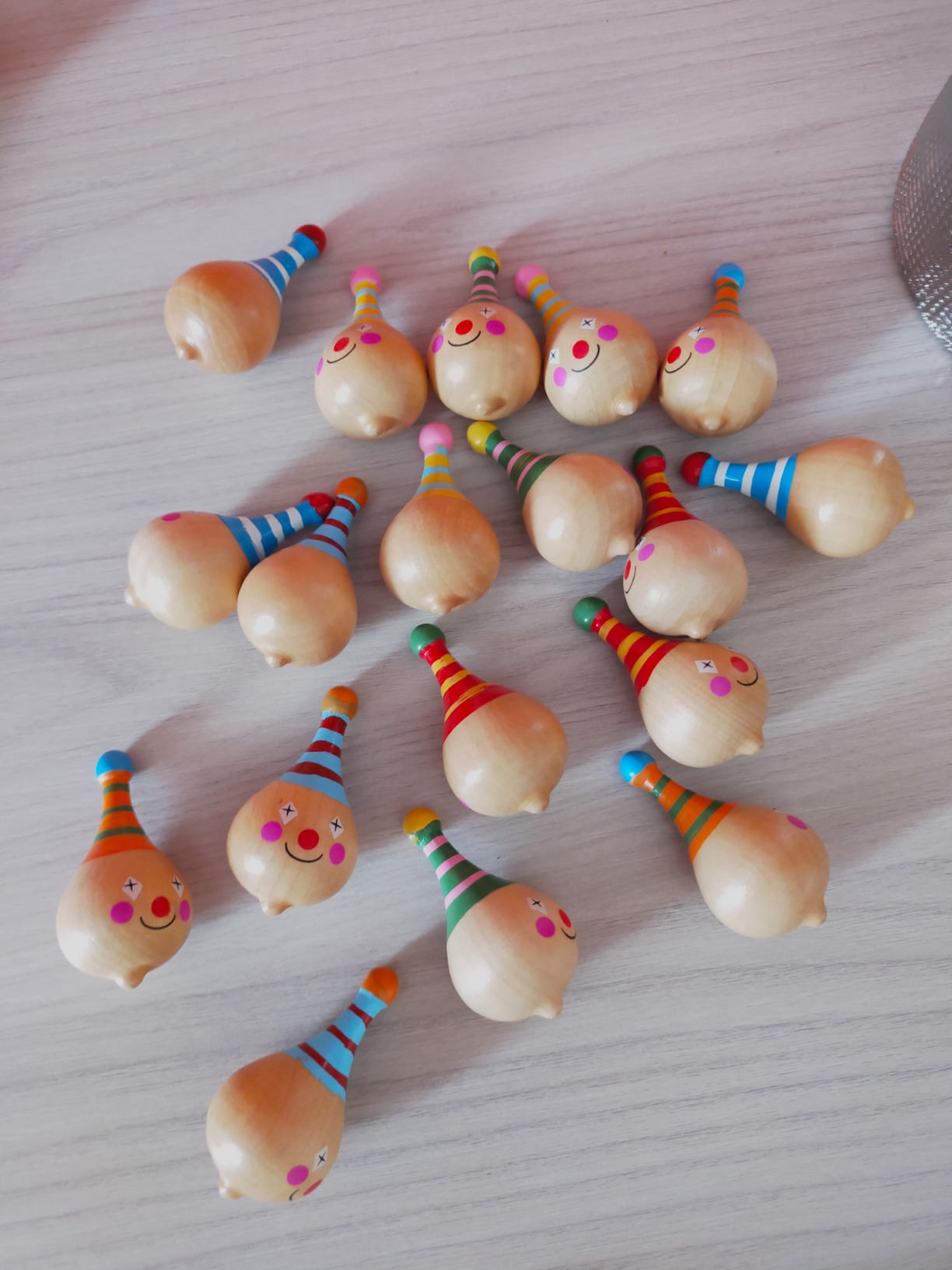 smallfoot Trottole Clown trottola legno set 6 pezzi 3 anni