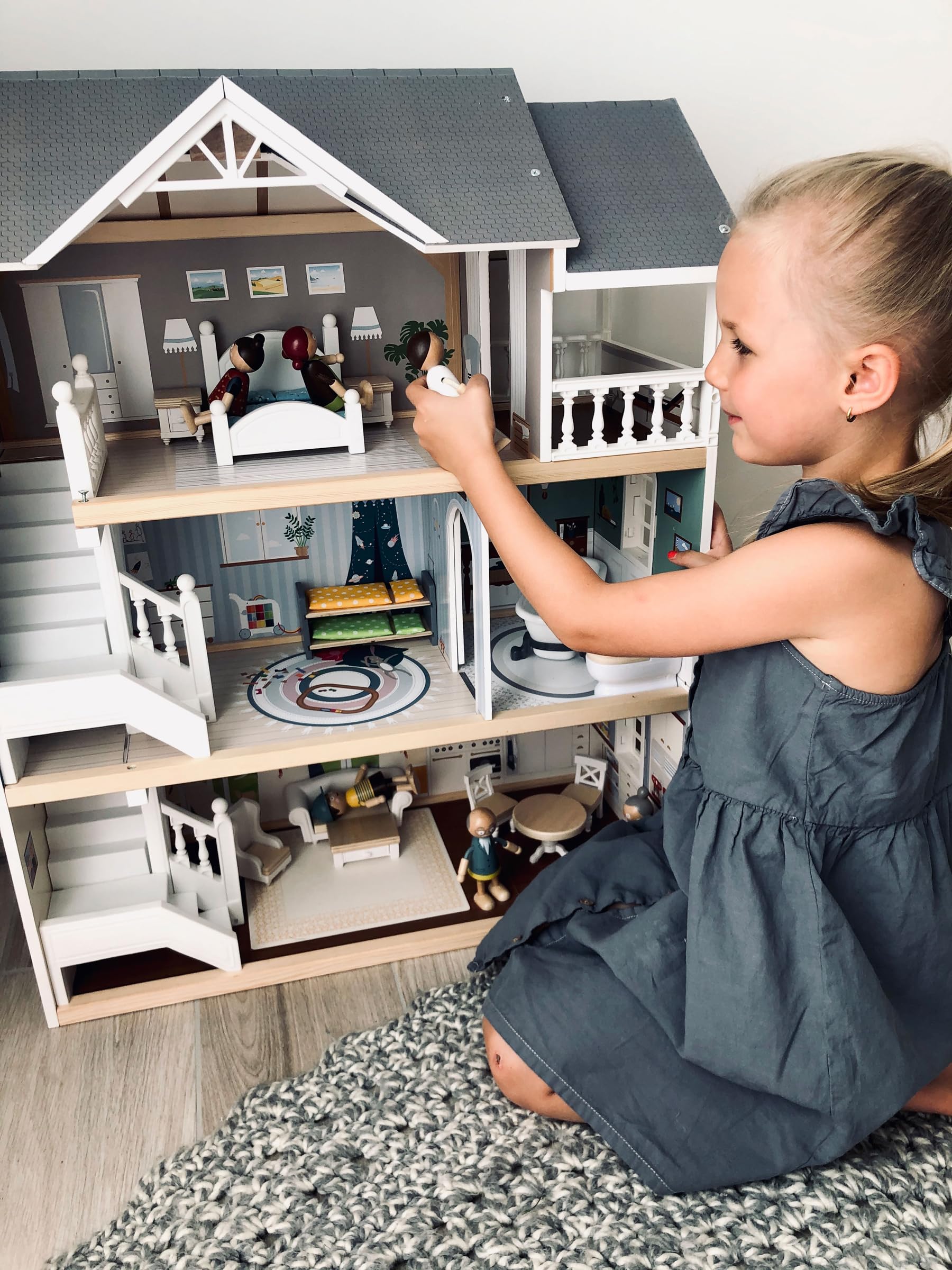 smallfoot Famiglia 11804 bambole legno 6 pezzi