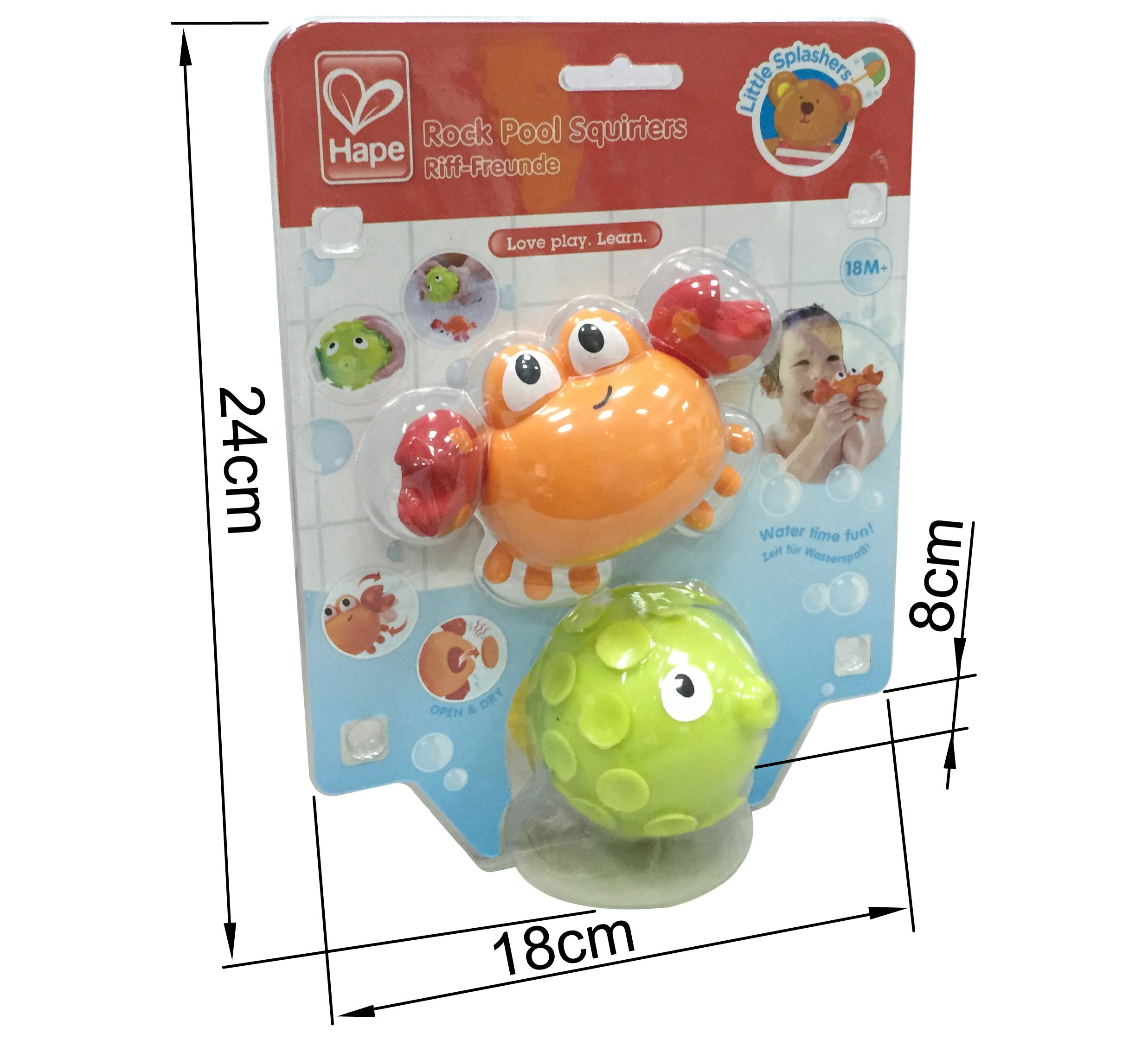 Hape Fondo Oceanico spruzzini bagno granchio e pesce senza BPA
