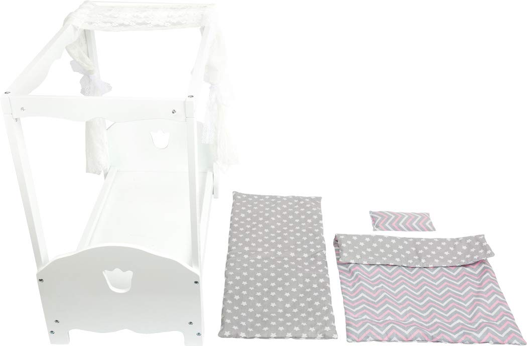 smallfoot 12023 letto a baldacchino per bambole stelle