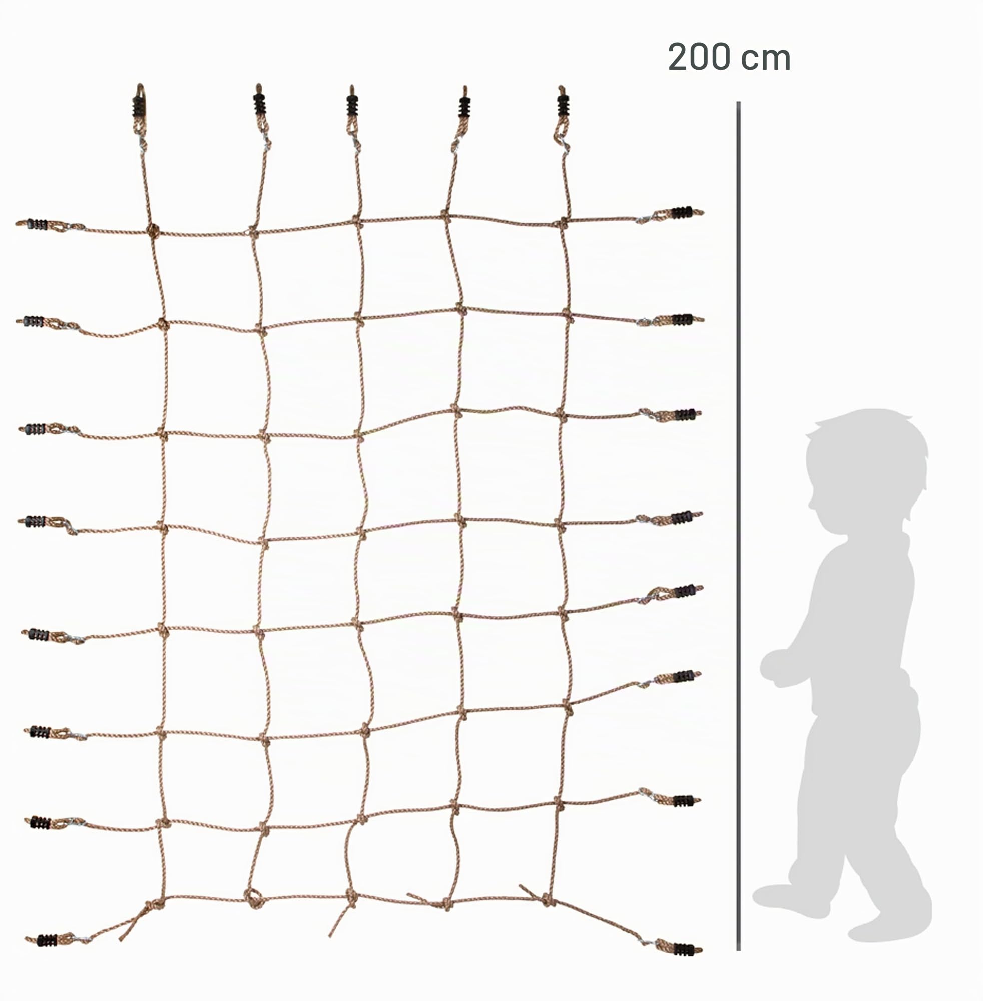 smallfoot 11876 rete arrampicata con ganci 200x150 cm corda