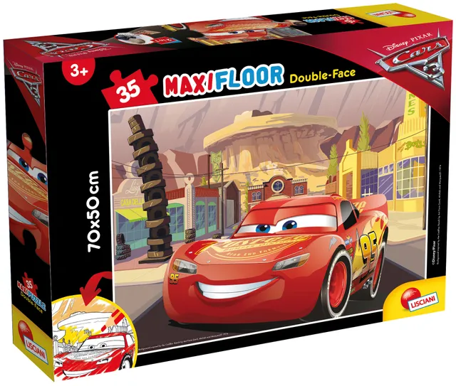 Lisciani Disney Maxi Floor 35 puzzle bimbi Cars Go Go Go double-face