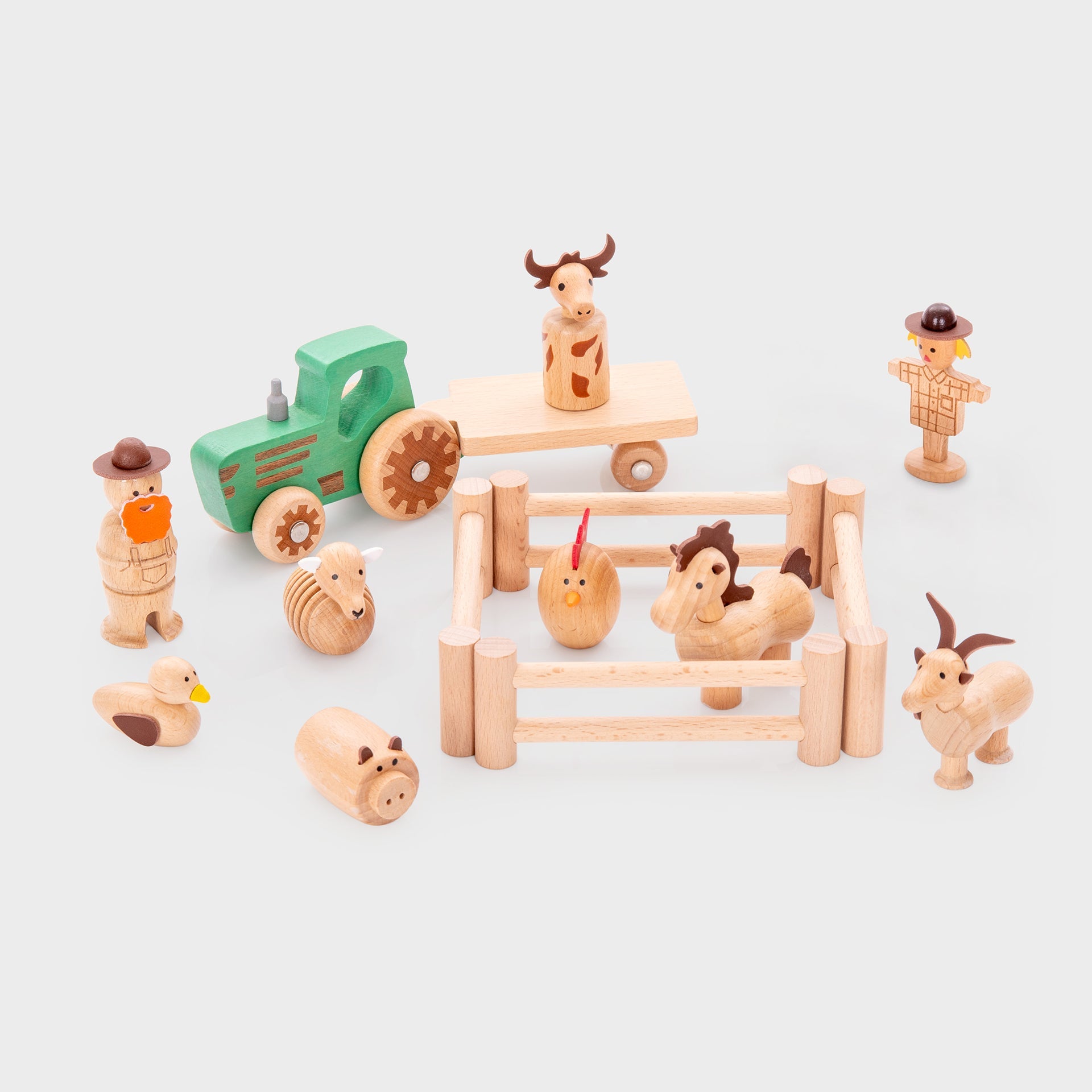 Tickit Wooden Farm Set fattoria in legno 15 pezzi da 3 anni