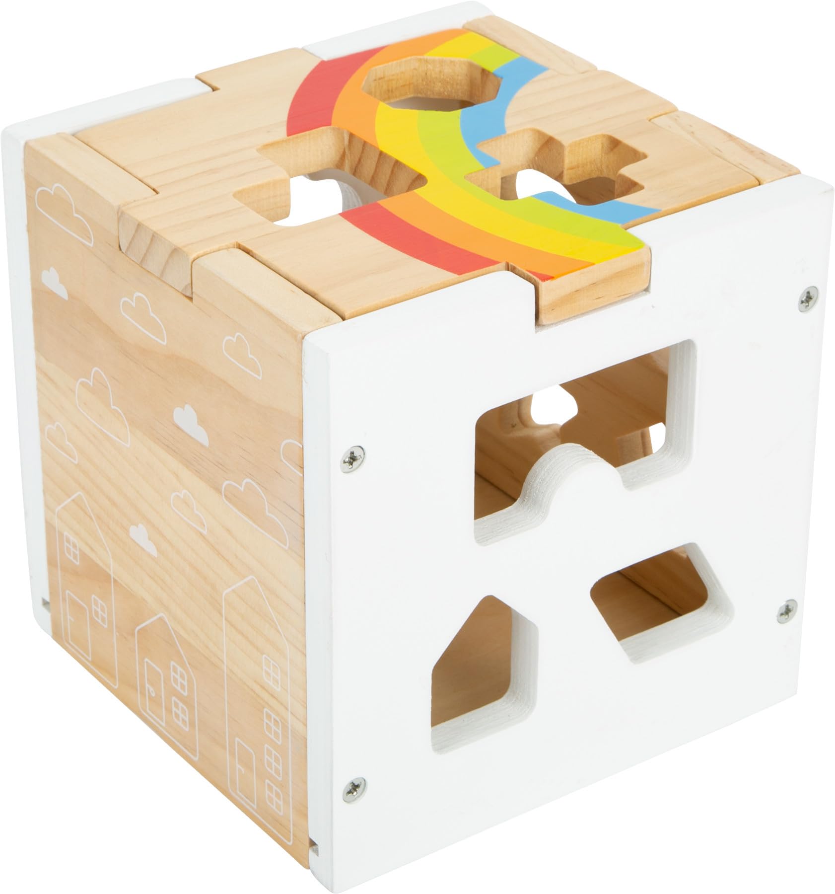Smallfoot 11777 dado incastro arcobaleno legno 13 pezzi 12 mesi