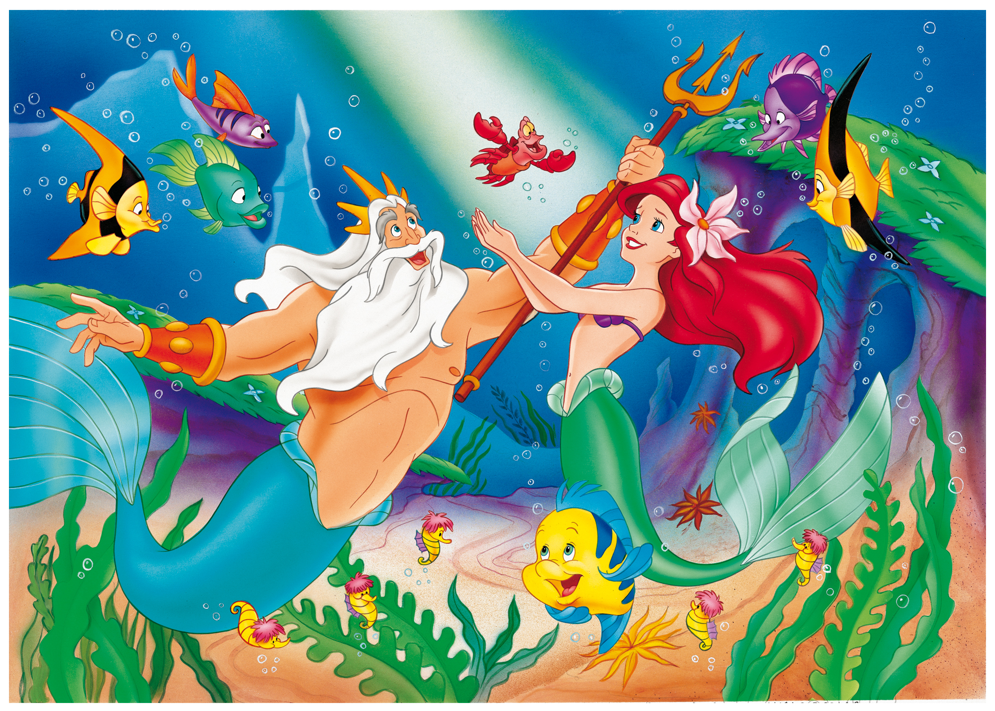Lisciani Disney Maxi Floor 108 puzzle La Sirenetta double-face