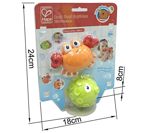 Hape Fondo Oceanico spruzzini bagno granchio e pesce senza BPA