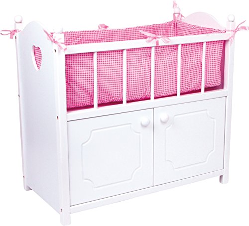 smallfoot 2875 letto bambole con armadio in legno