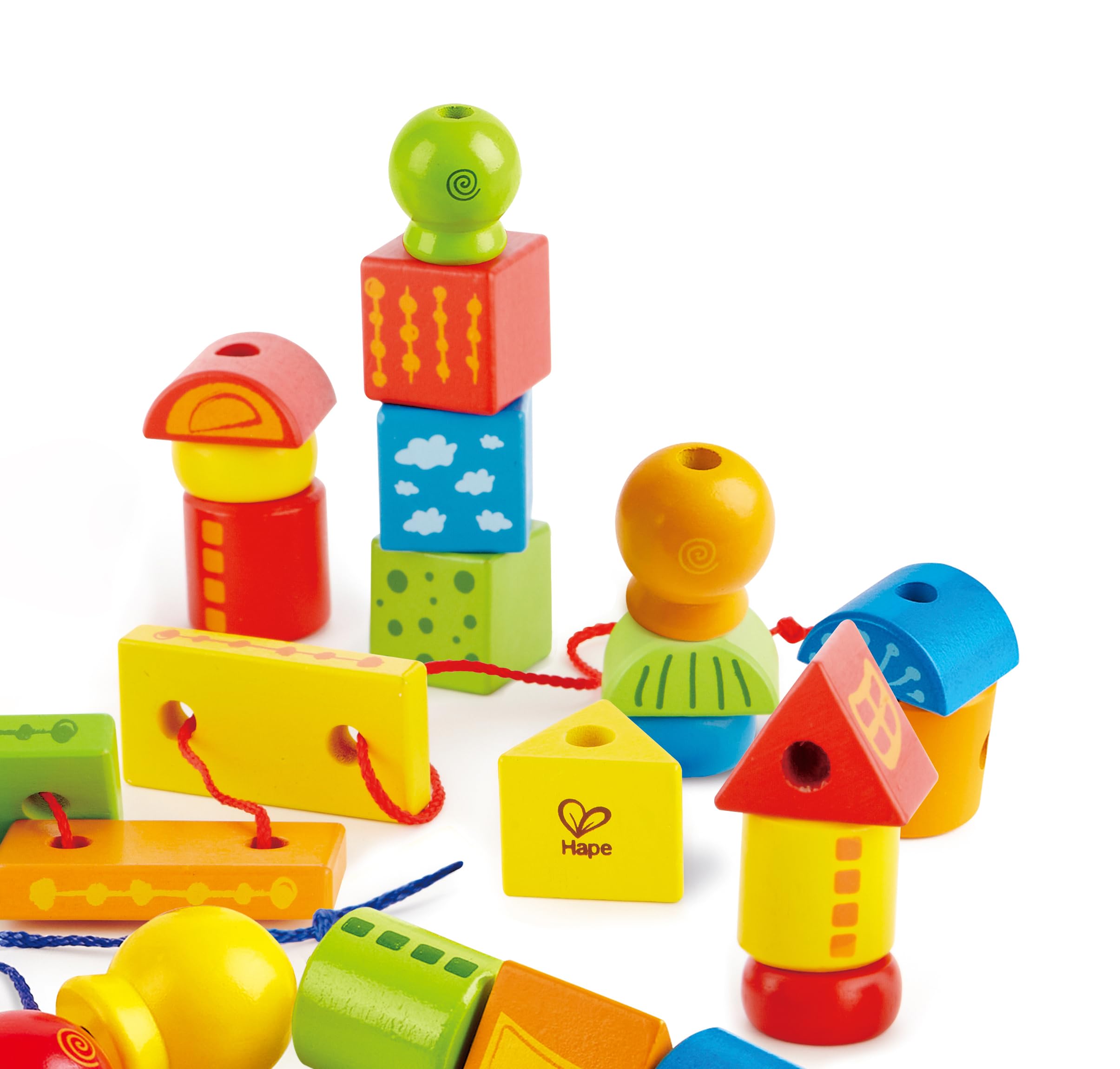 Hape forme da infilare blocchi legno 32 pezzi 3 anni