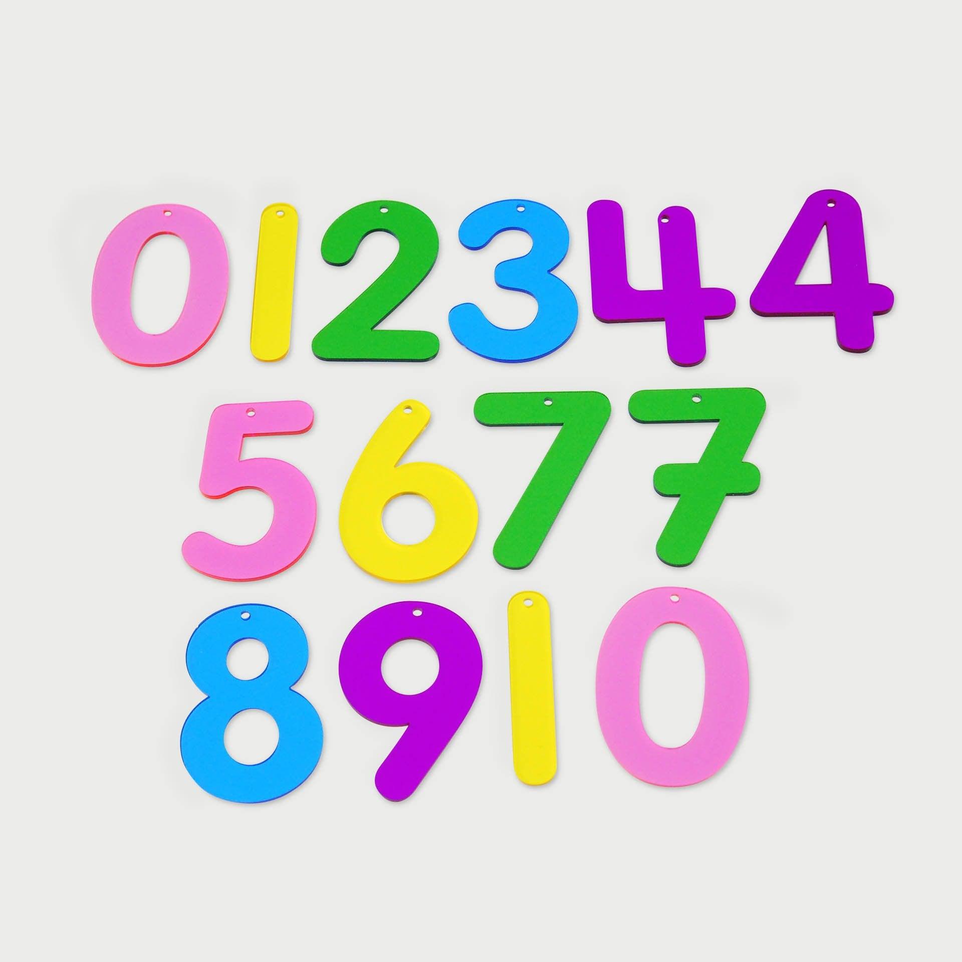 Tickit Rainbow Numbers numeri traslucidi 14 pezzi colorati