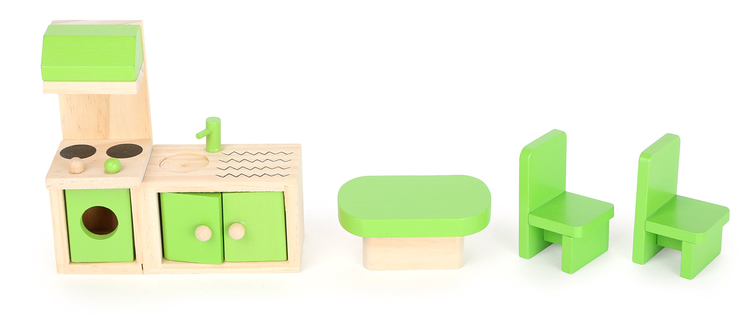 smallfoot 10736 casa bambole legno 3 piani con mobili