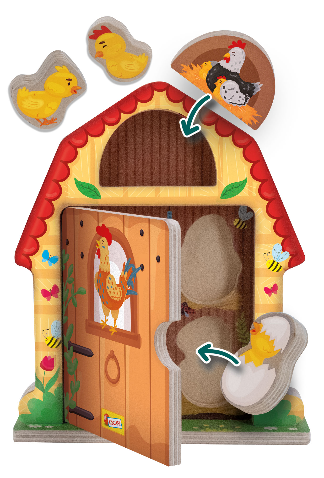 Lisciani Montessori Legno Country Family gioco legno autocorrettivo