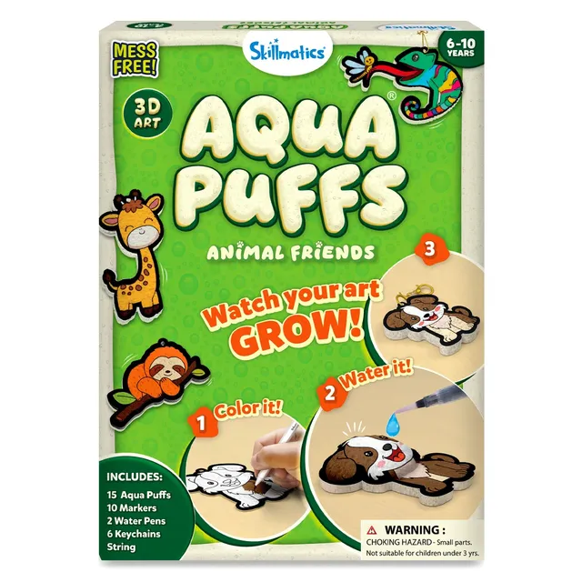 Skillmatics Aqua Puffs Animal Friends kit 3D animali