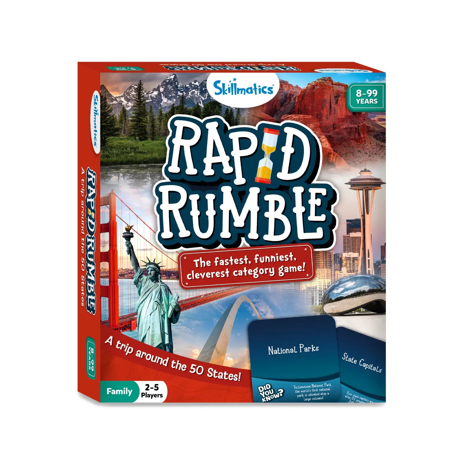 Skillmatics Rapid Rumble 50 States gioco da tavolo 120 carte