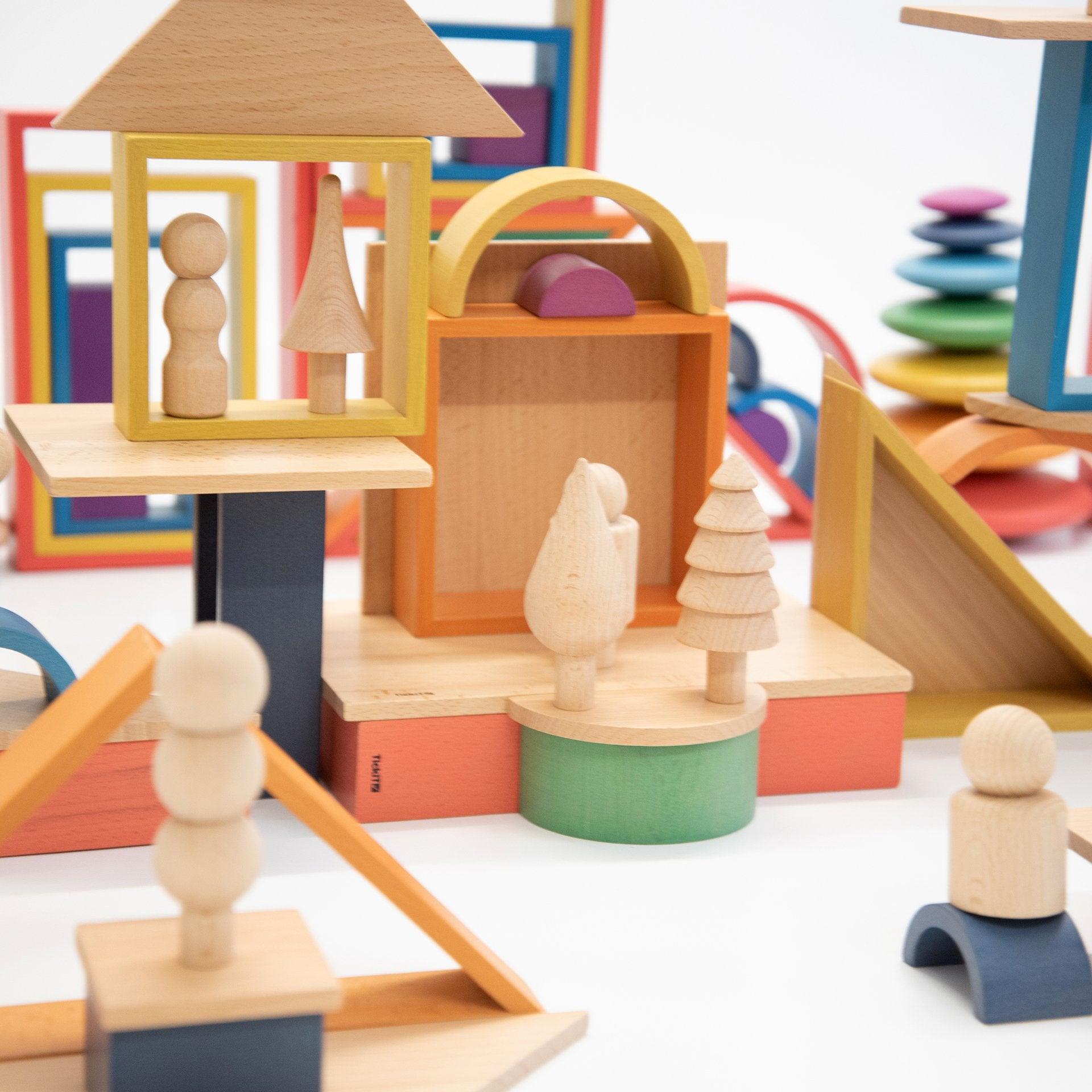 Tickit Rainbow Architect Squares costruzioni legno 7 pezzi impilabili