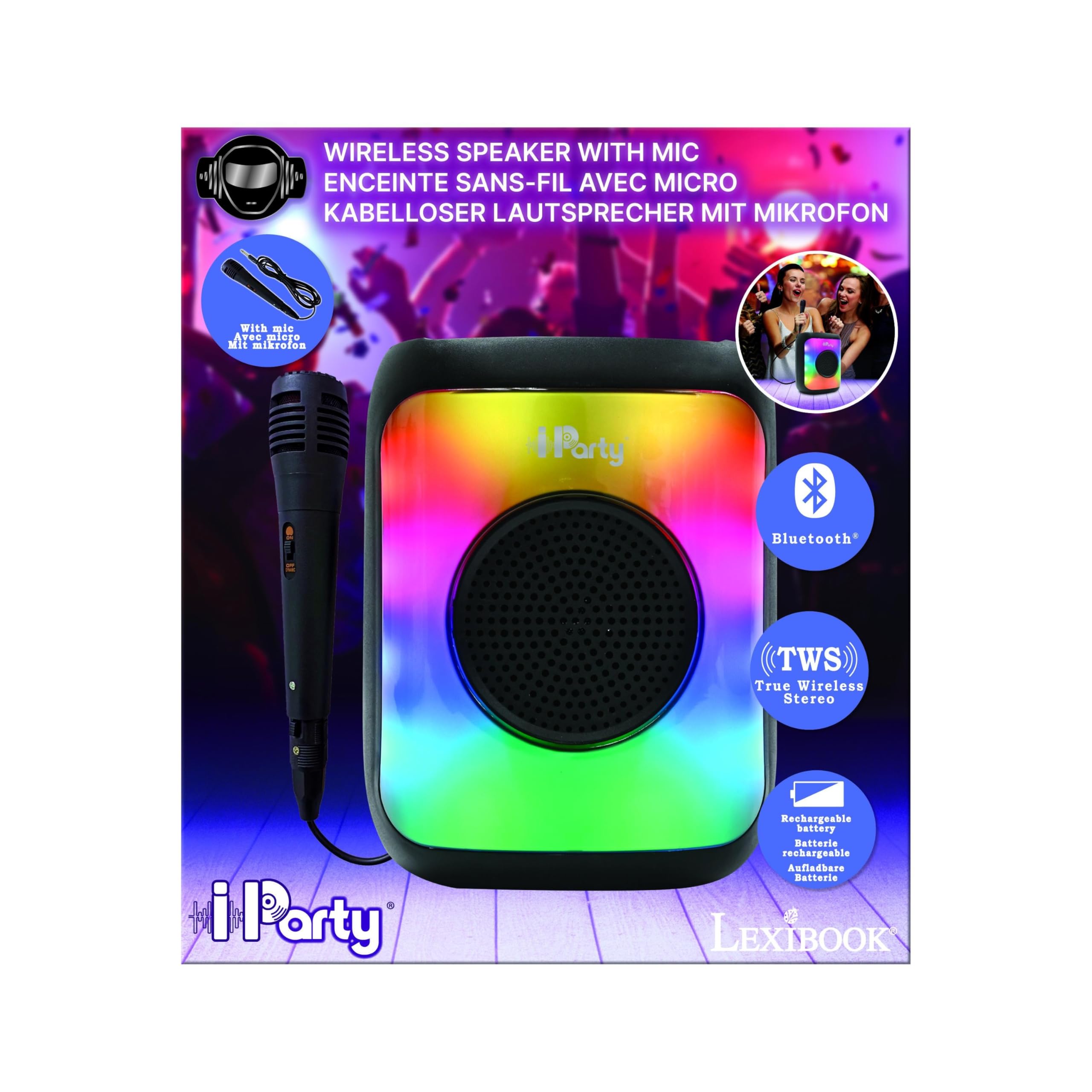 Lexibook iParty K8310 Cassa Bluetooth Piccola con Microfono