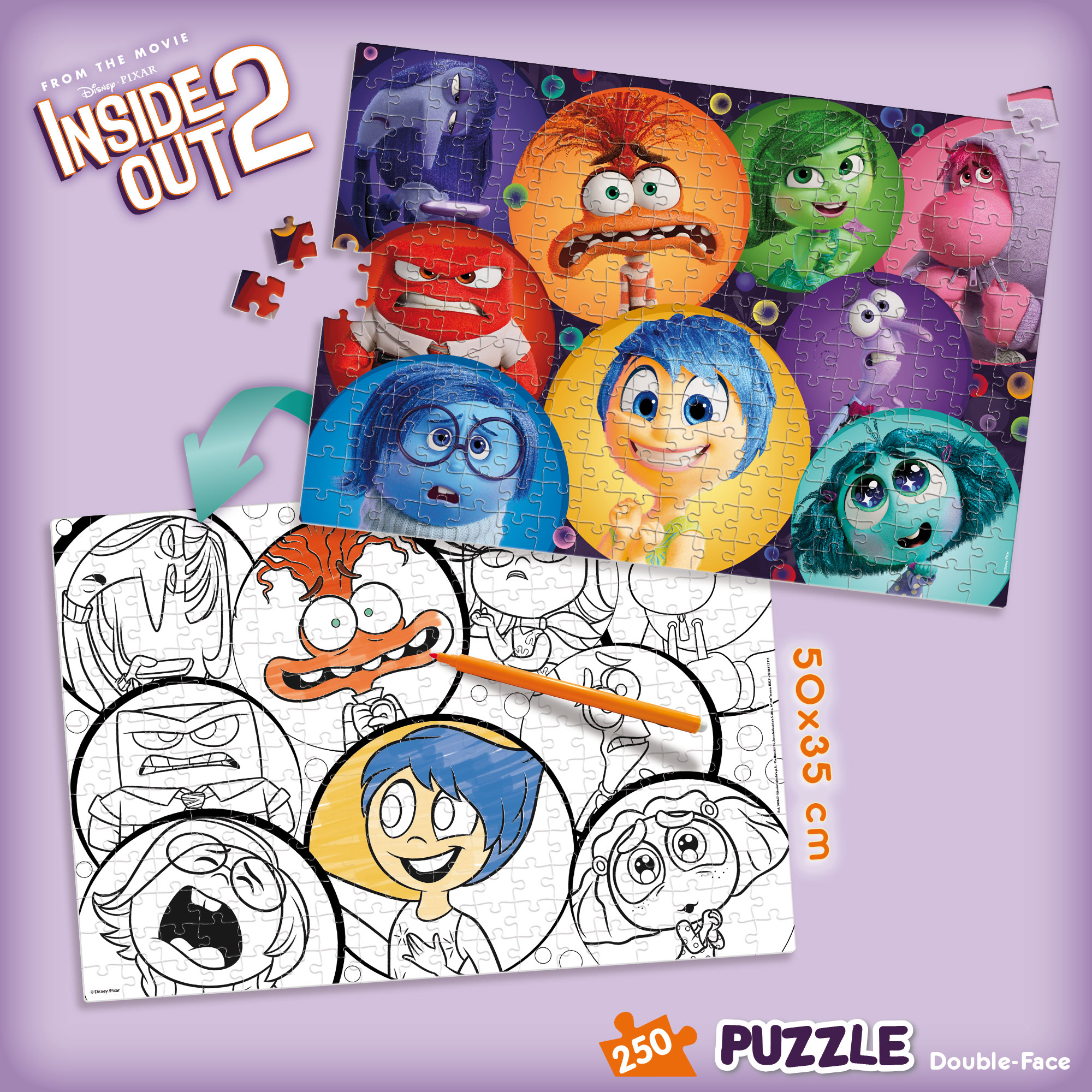 Lisciani Disney Puzzle DF Plus Inside Out 2 puzzle 250 pezzi da colorare