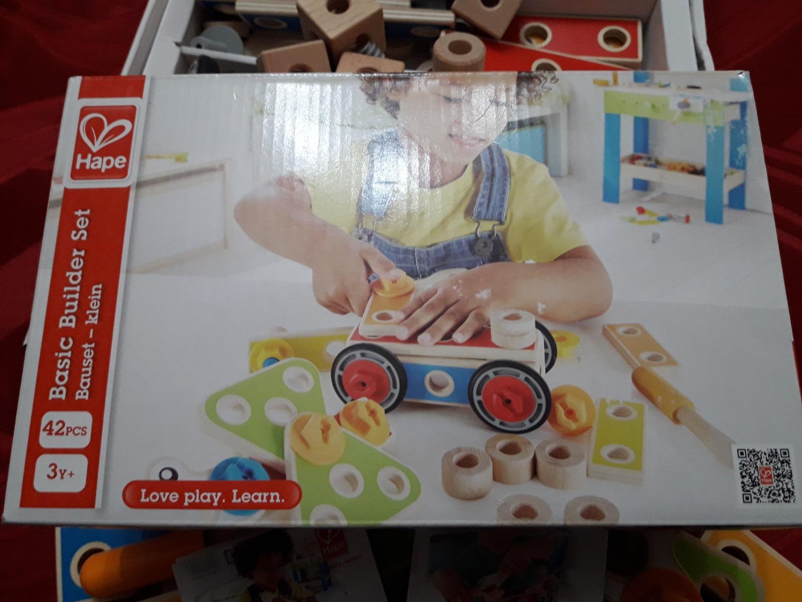 Hape E3081 set costruzioni legno avanzato 62 pezzi