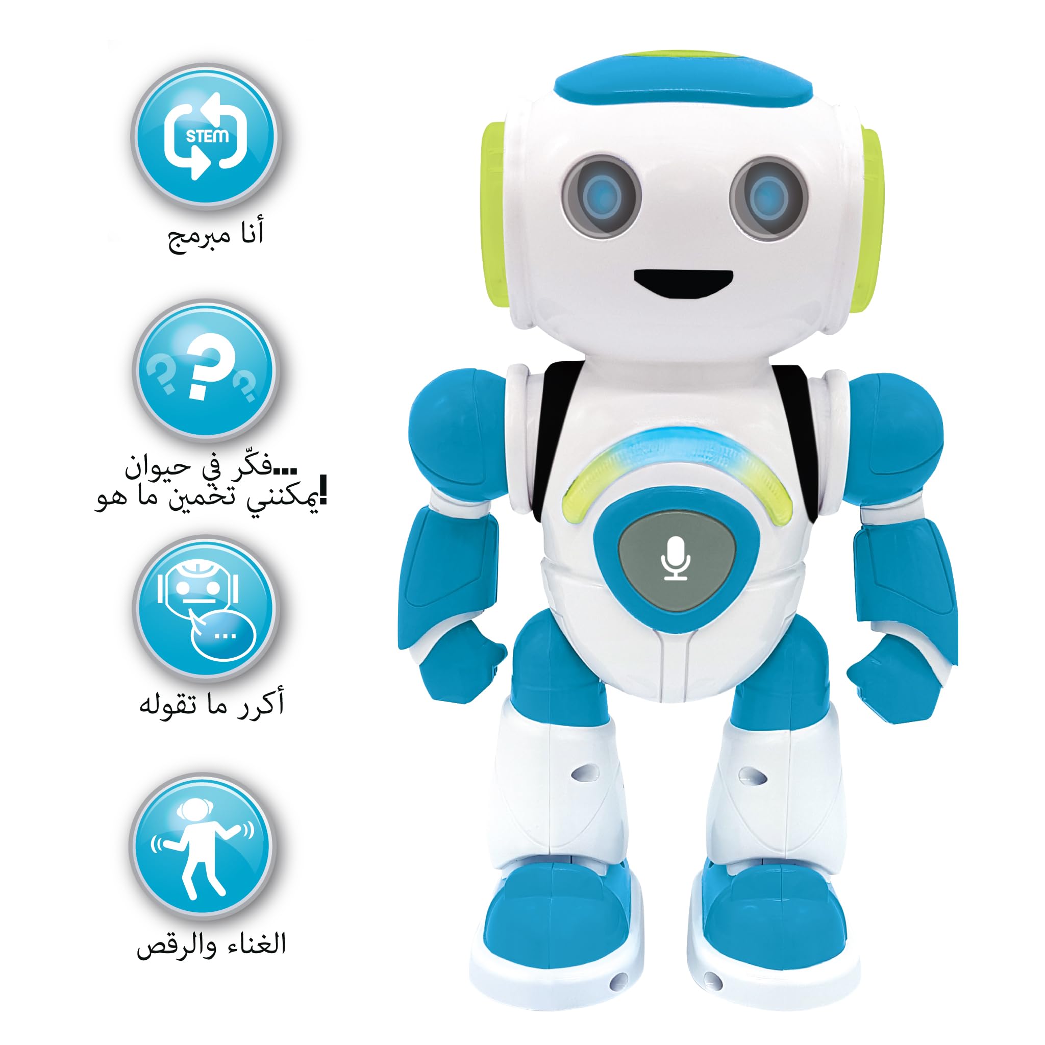 Lexibook Powerman ROB20AR Robot Interattivo Arabo Verde Blu