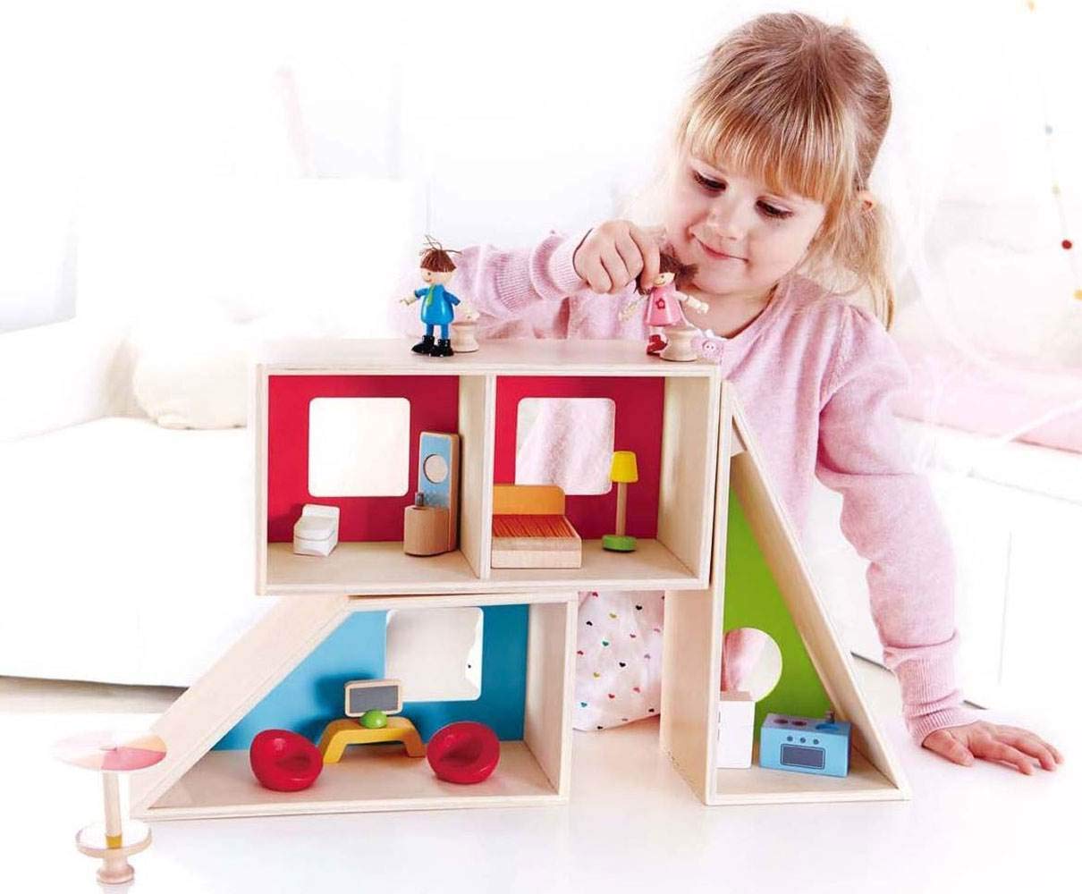 Hape E3404 casa bambole fai da te legno con mobili famiglia