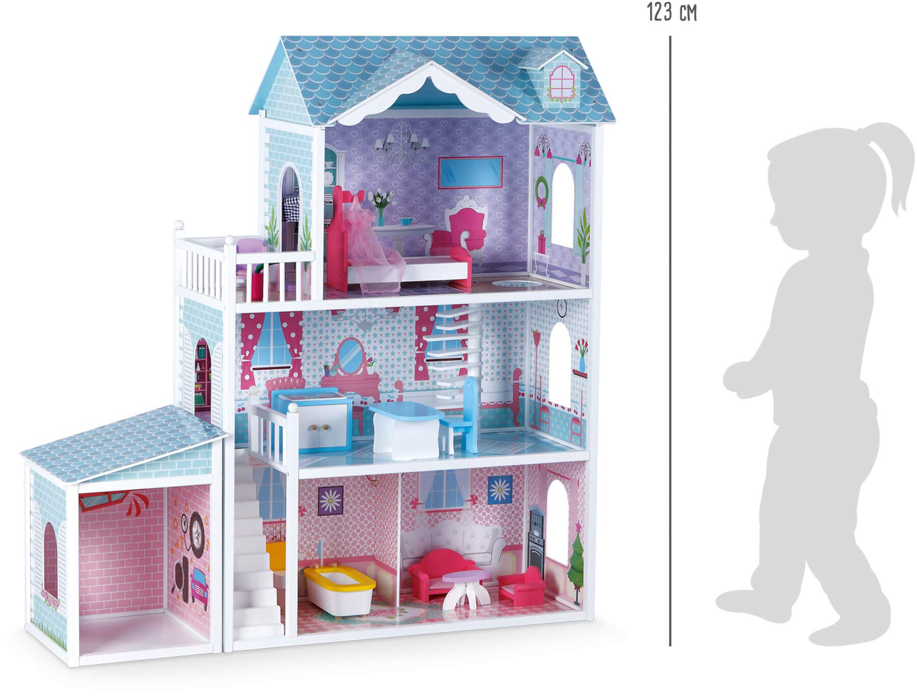 Small Foot Villa Deluxe 11068 casa bambole legno 3 piani XXL