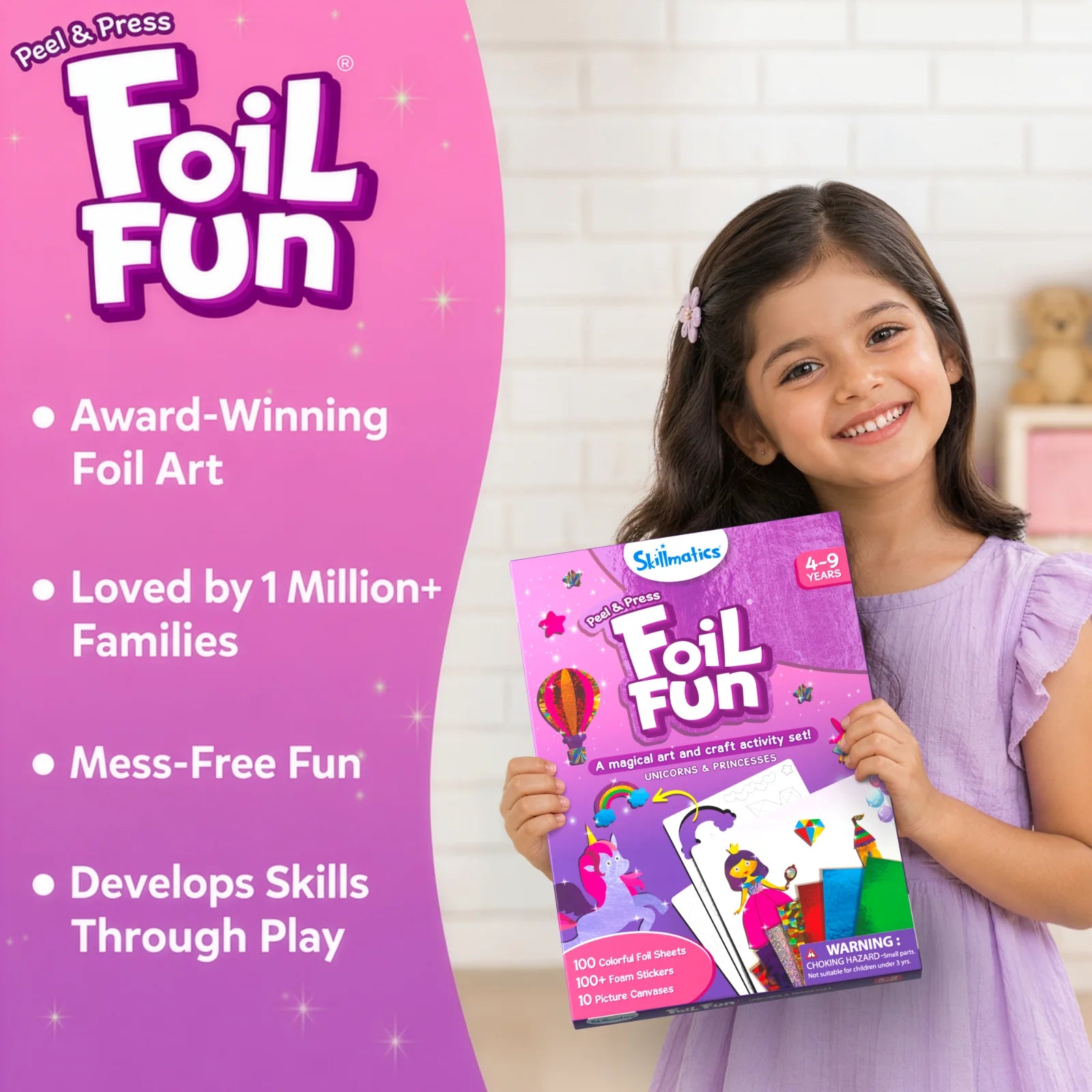 Skillmatics Foil Fun Unicorn Princess kit arte foil 4-9 anni