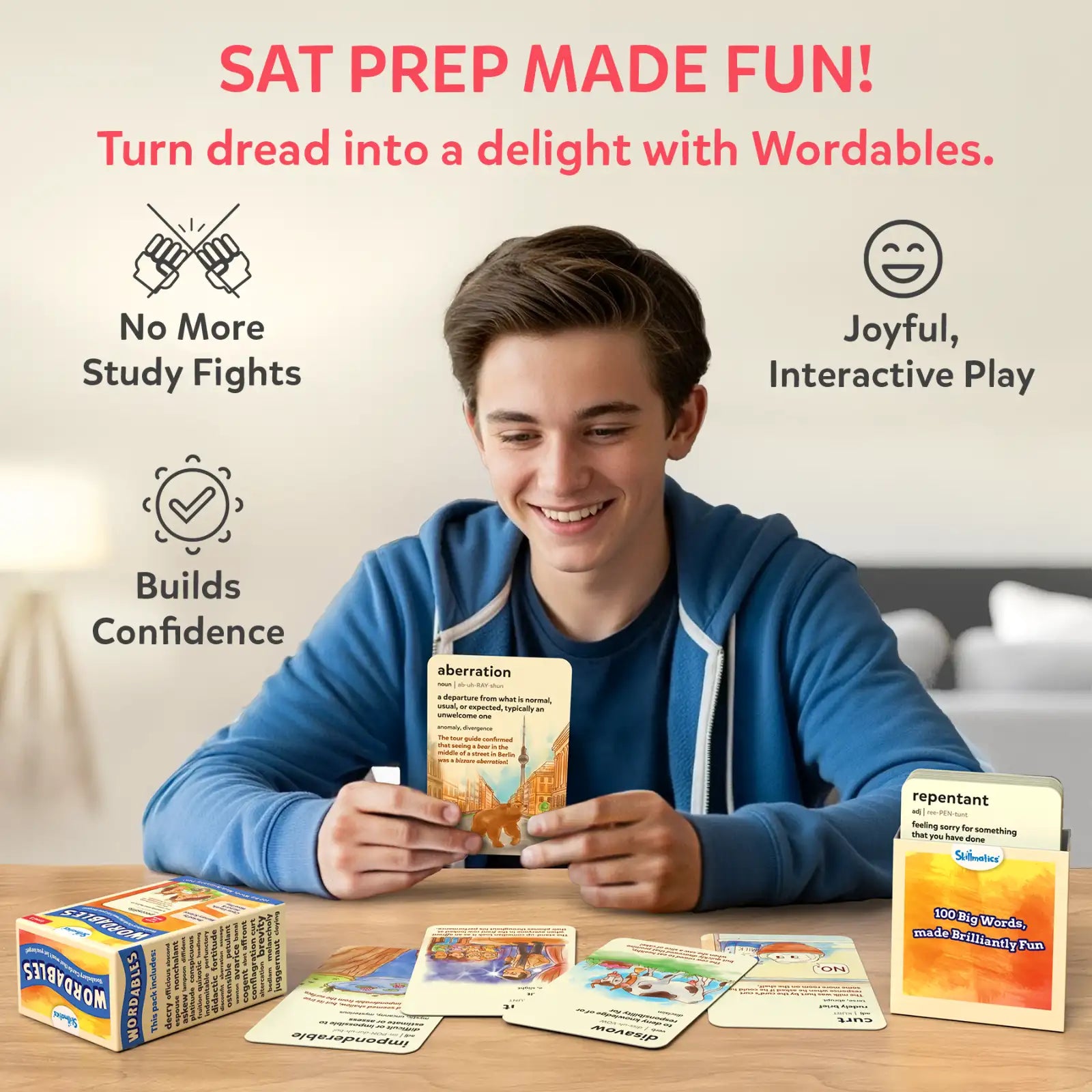 Skillmatics Wordables Level 3 flashcard vocabolario SAT