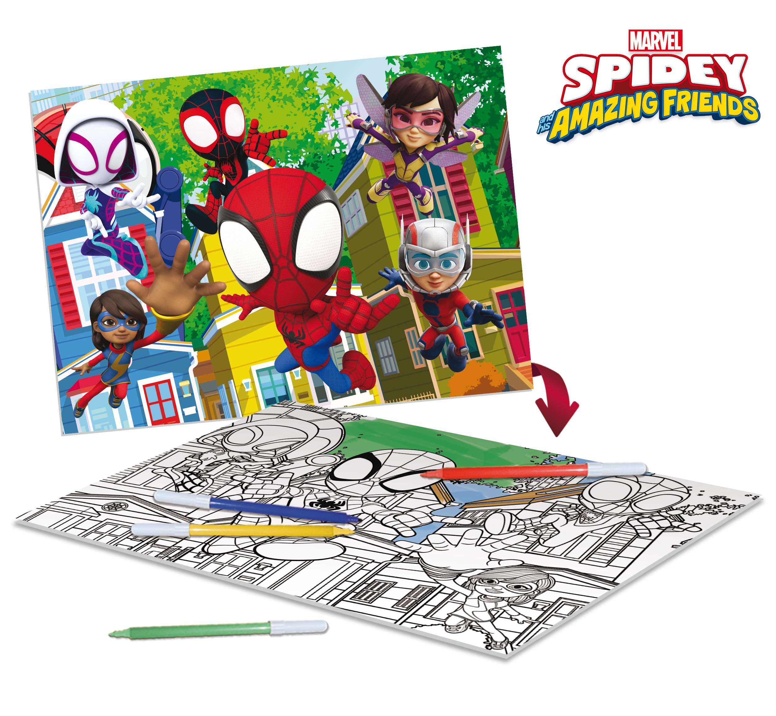 Lisciani Spidey Puzzle DF Plus 24 pezzi da colorare
