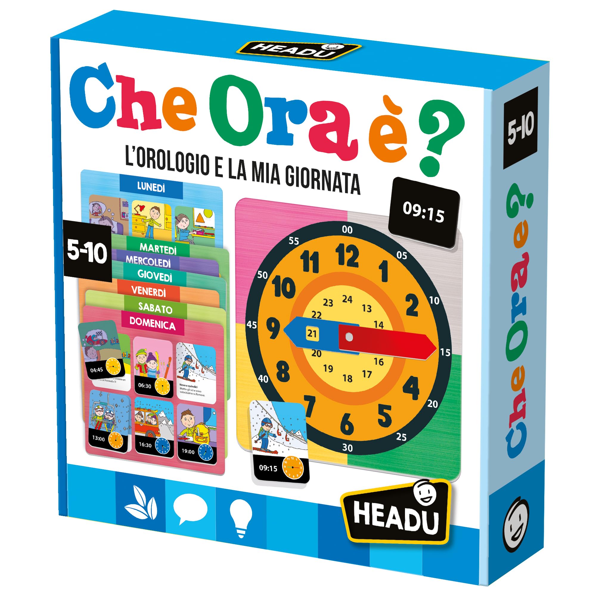 Headu Che Ora È IT57588 gioco educativo orologio 5-10 anni