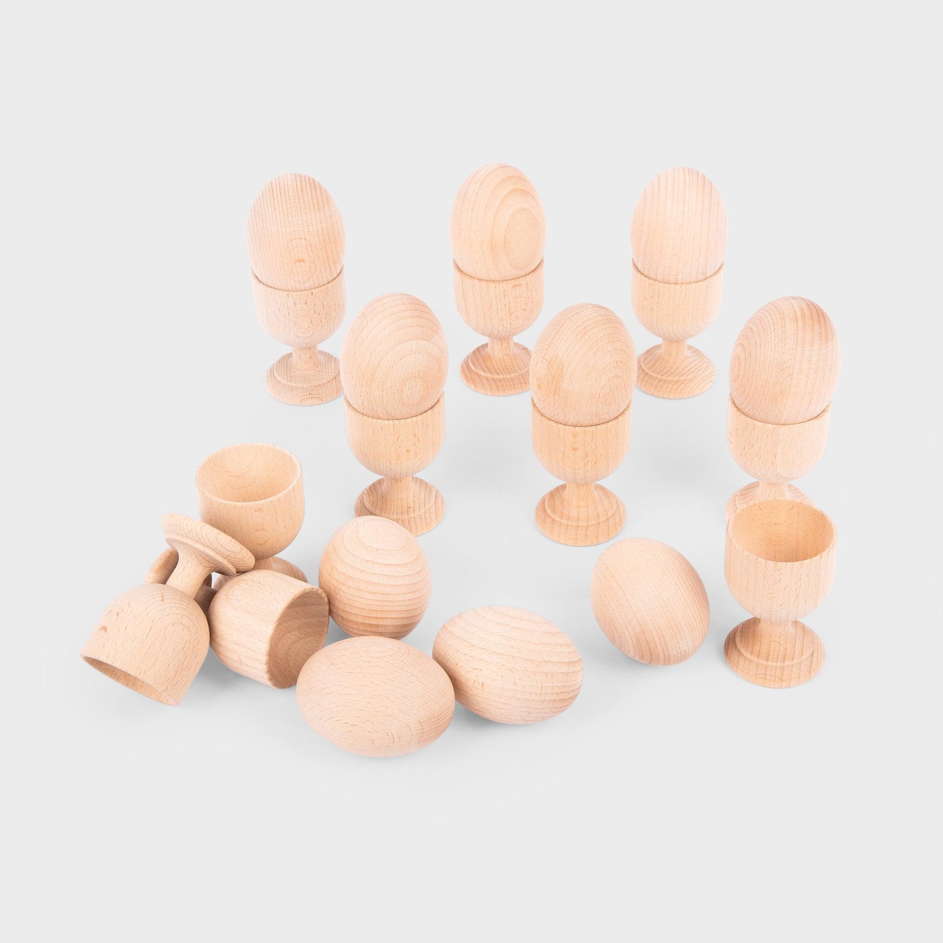 Tickit Natural uova in legno 10 pezzi sensoriali