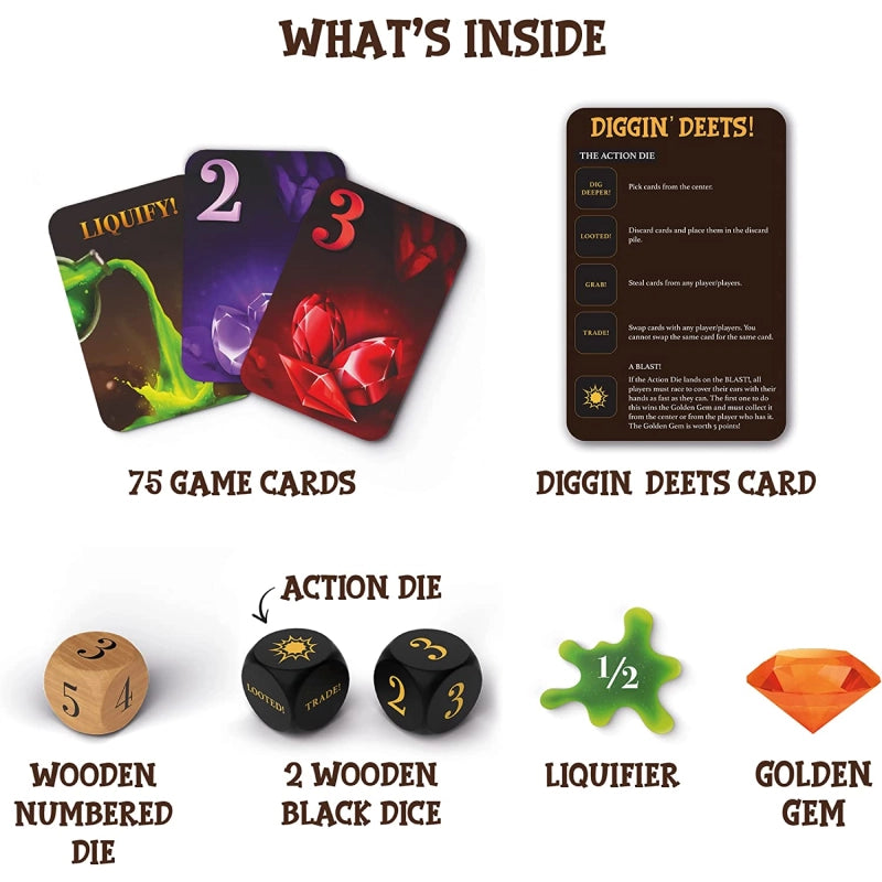 Skillmatics Dig In gioco carte fortuna famiglia 6+