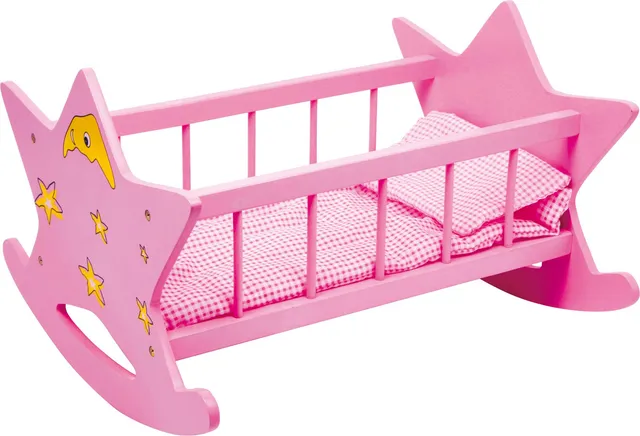 smallfoot Stella culla bambole legno rosa luna e stelle