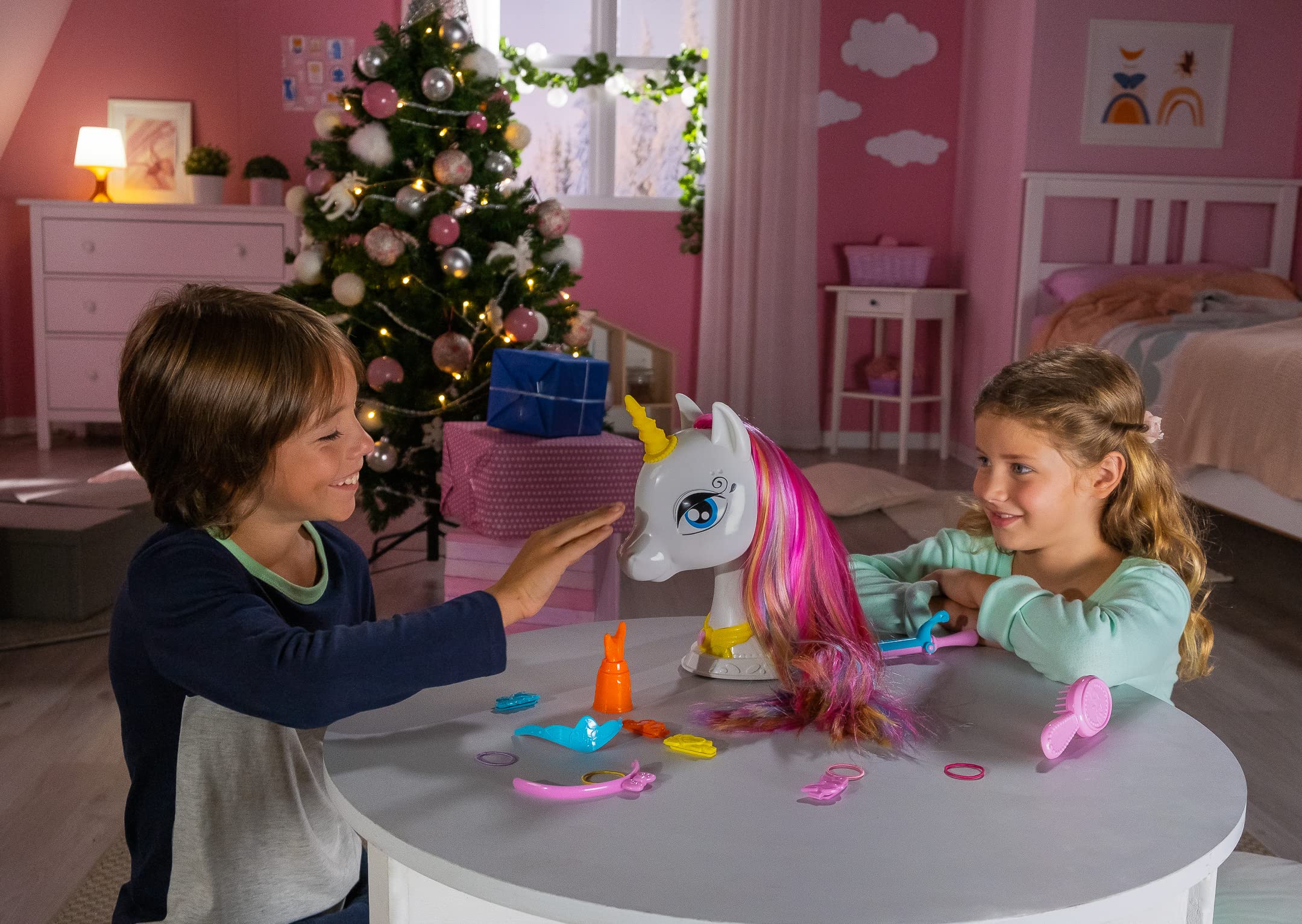 Lexibook SHUNI testina unicorno bianco rosa con accessori