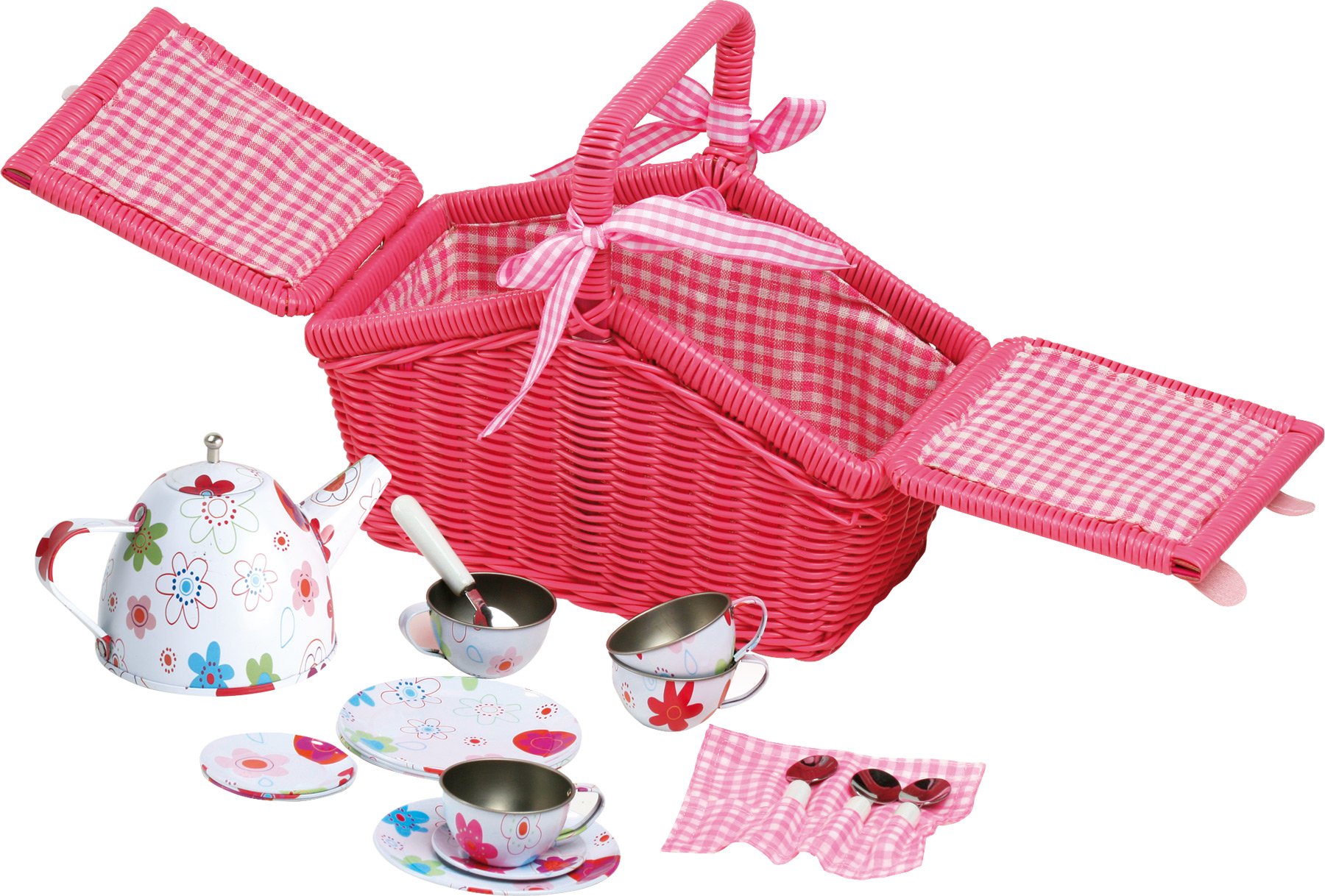 smallfoot cestino picnic fiori colorati 20 pezzi legno