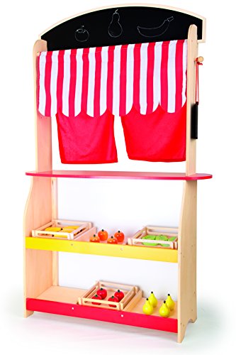 Small Foot Fox Market 10328 bancarella e teatro marionette legno