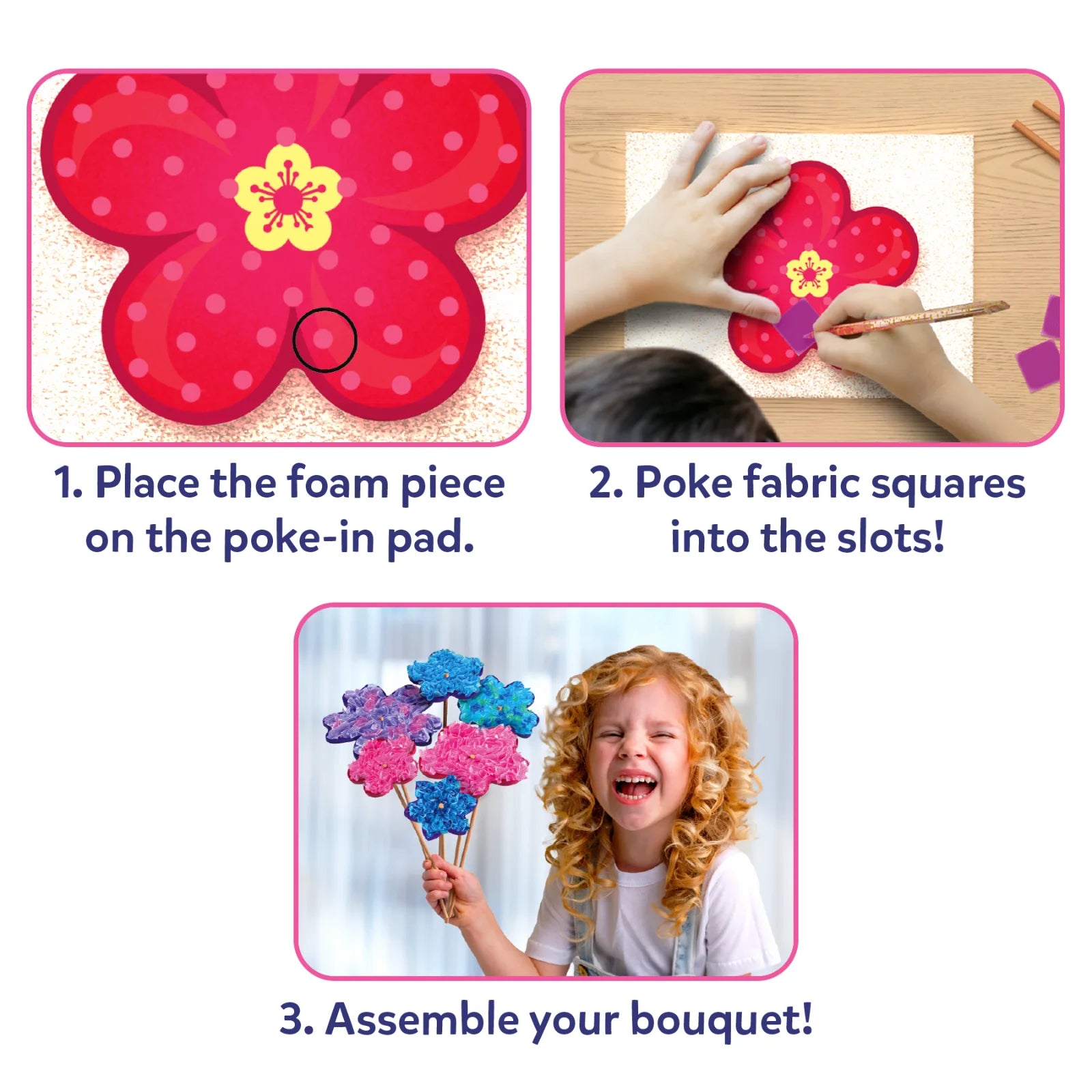 Skillmatics Poke-in Art Flower Bouquet kit creativo fiori senza sporco