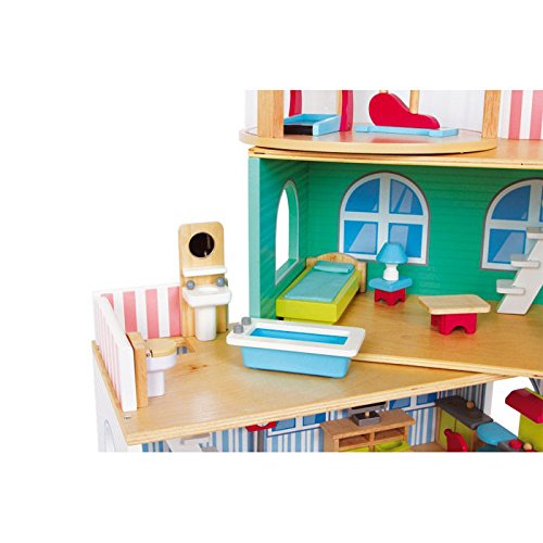 smallfoot casa delle bambole legno 3 piani 21 pezzi