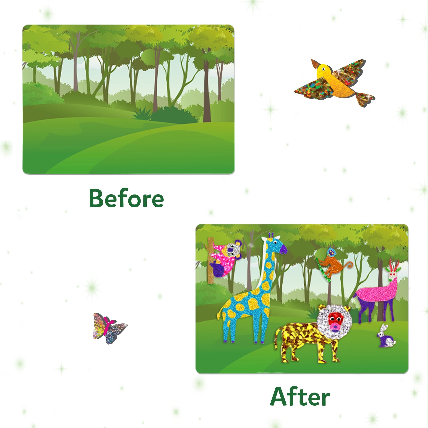 Skillmatics Foil Fun World of Animals kit creativo animali 4-9 anni