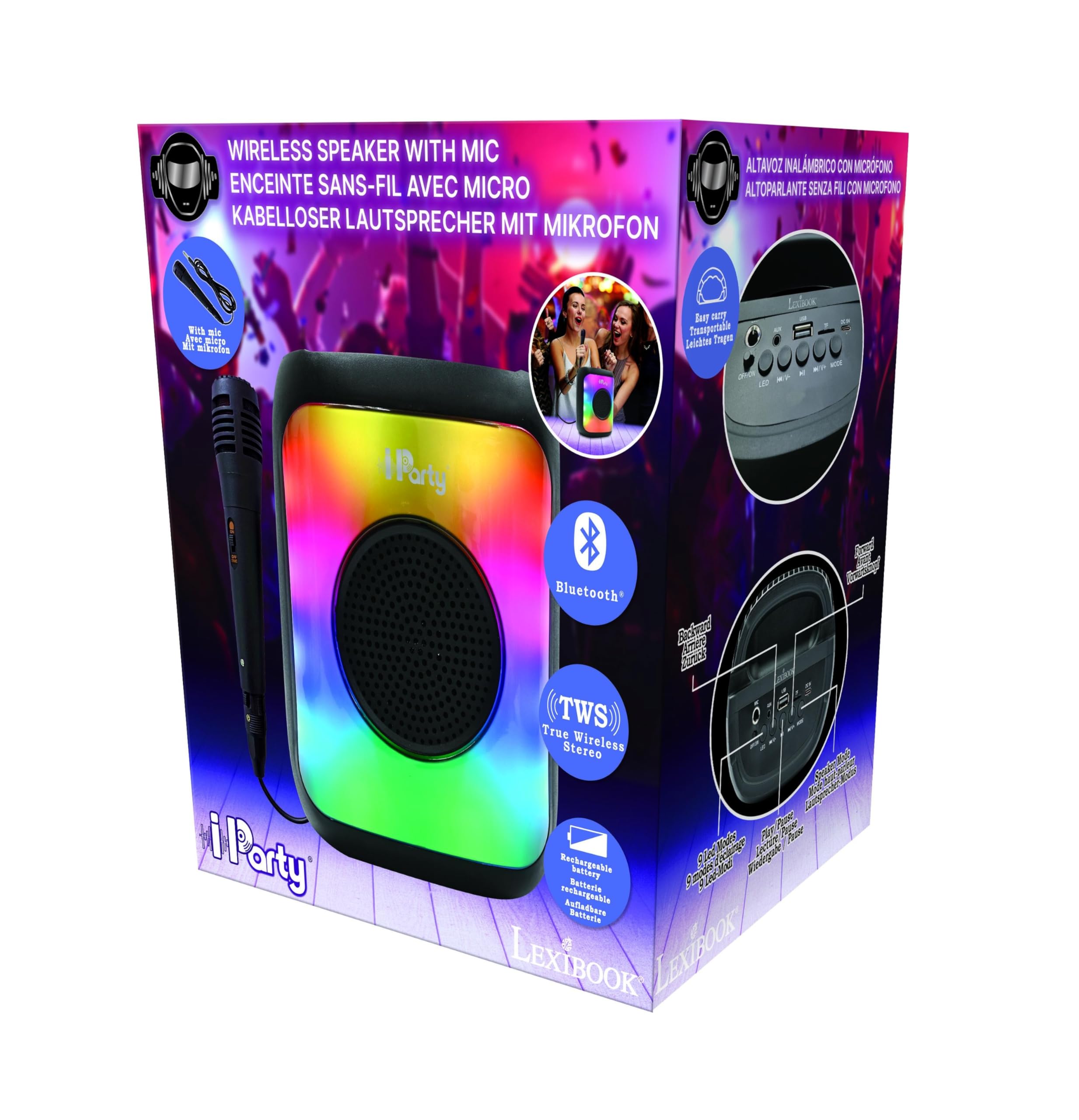 Lexibook iParty K8310 Cassa Bluetooth Piccola con Microfono