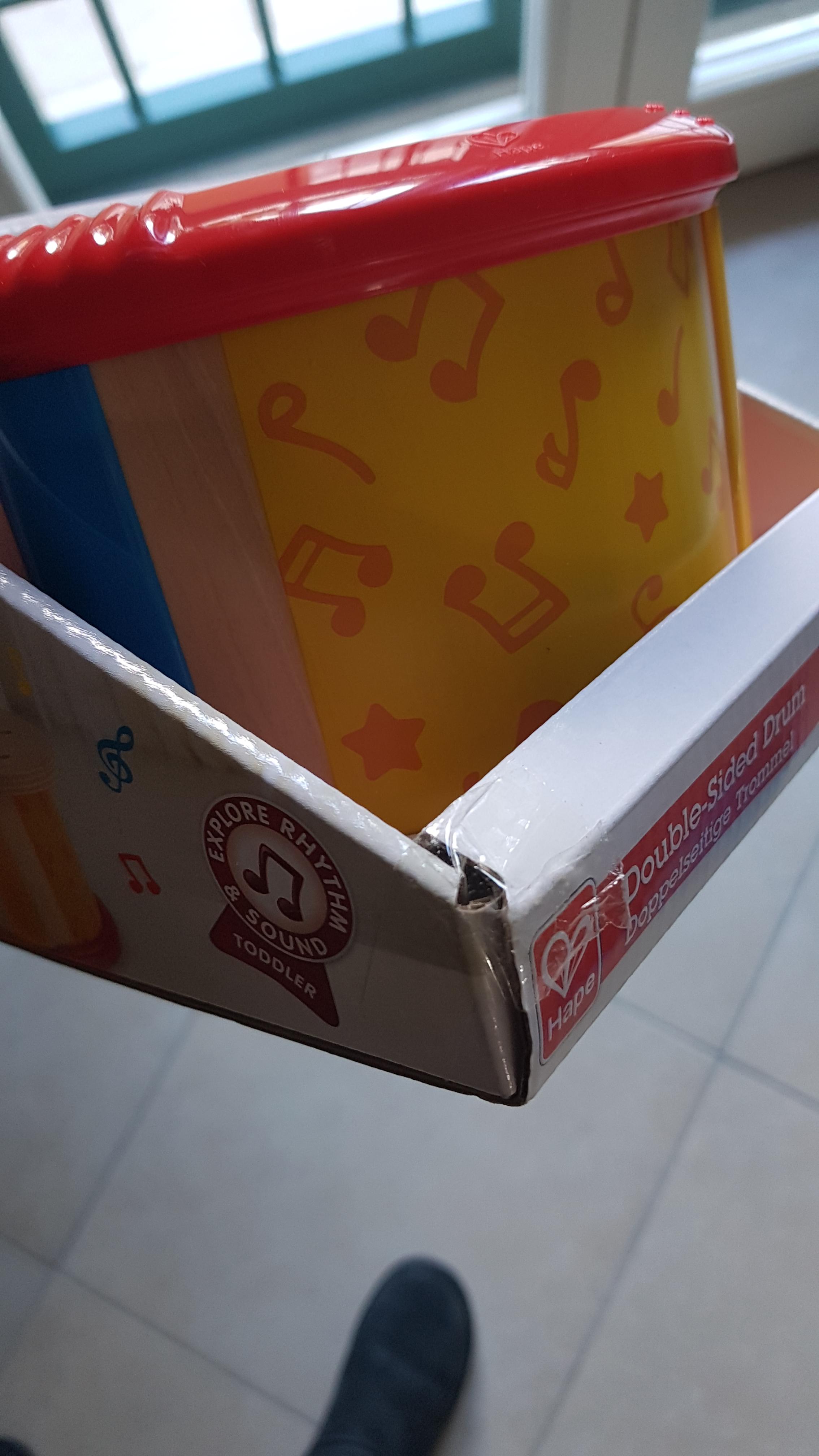 Hape Tamburo a due facce con bacchetta 12 mesi