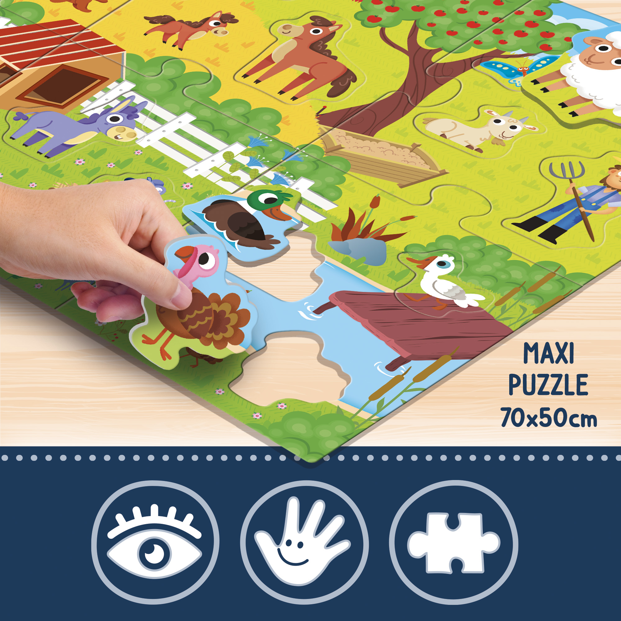 Lisciani Montessori Maxi gioco bimbi La Fattoria tattile scatola
