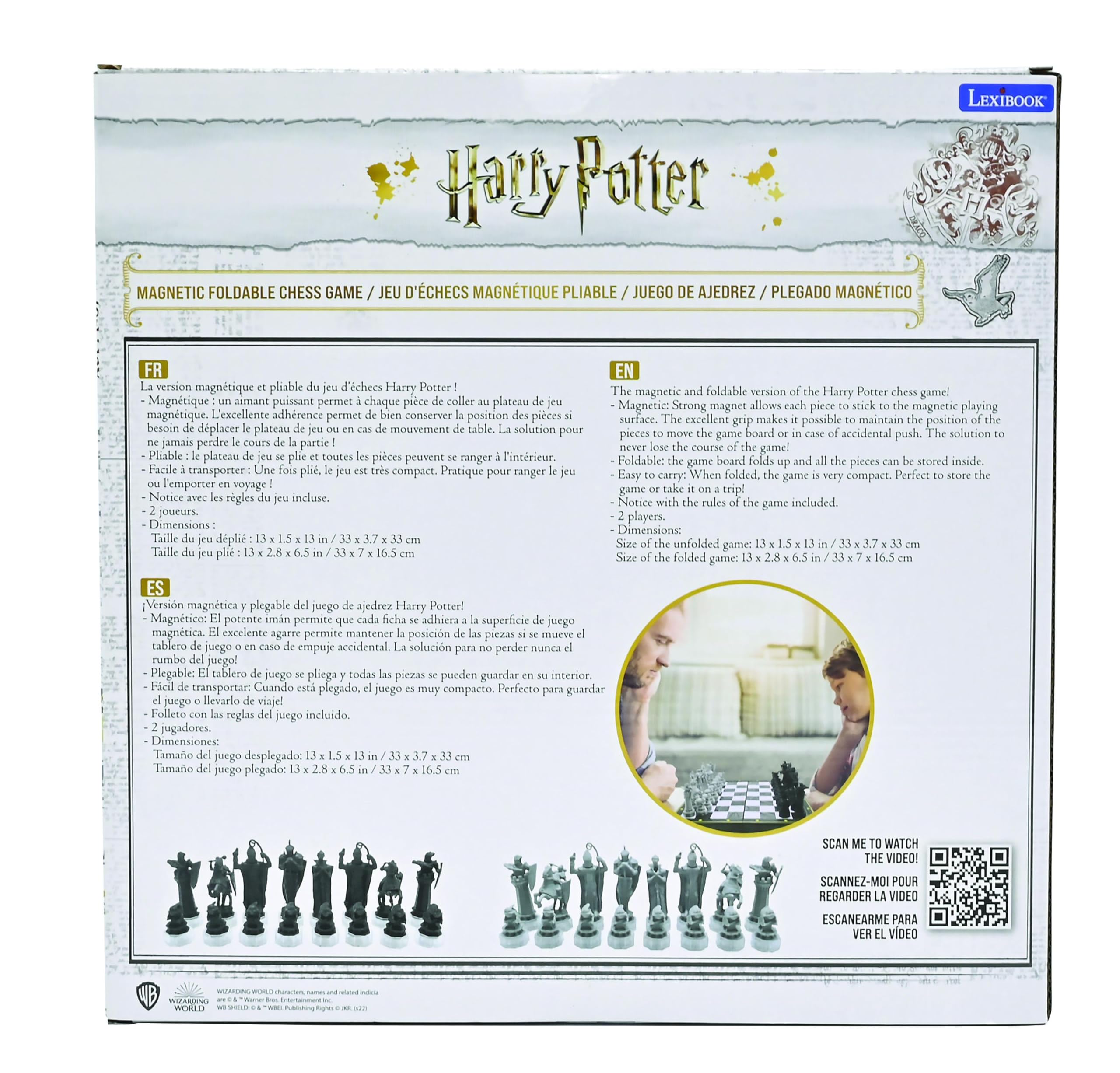 Lexibook Harry Potter CGM300HPLXB scacchi magnetici pieghevoli