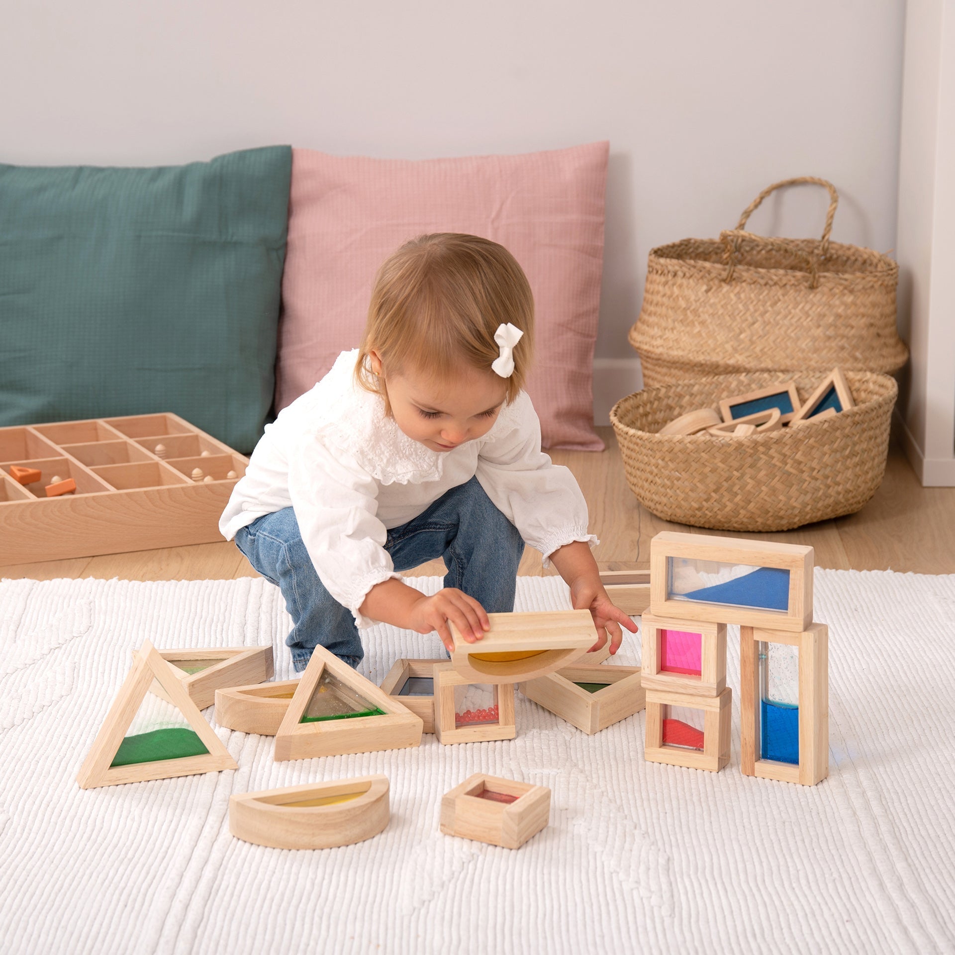 Tickit Sensory Mirror Blocks blocchi legno 24 pezzi